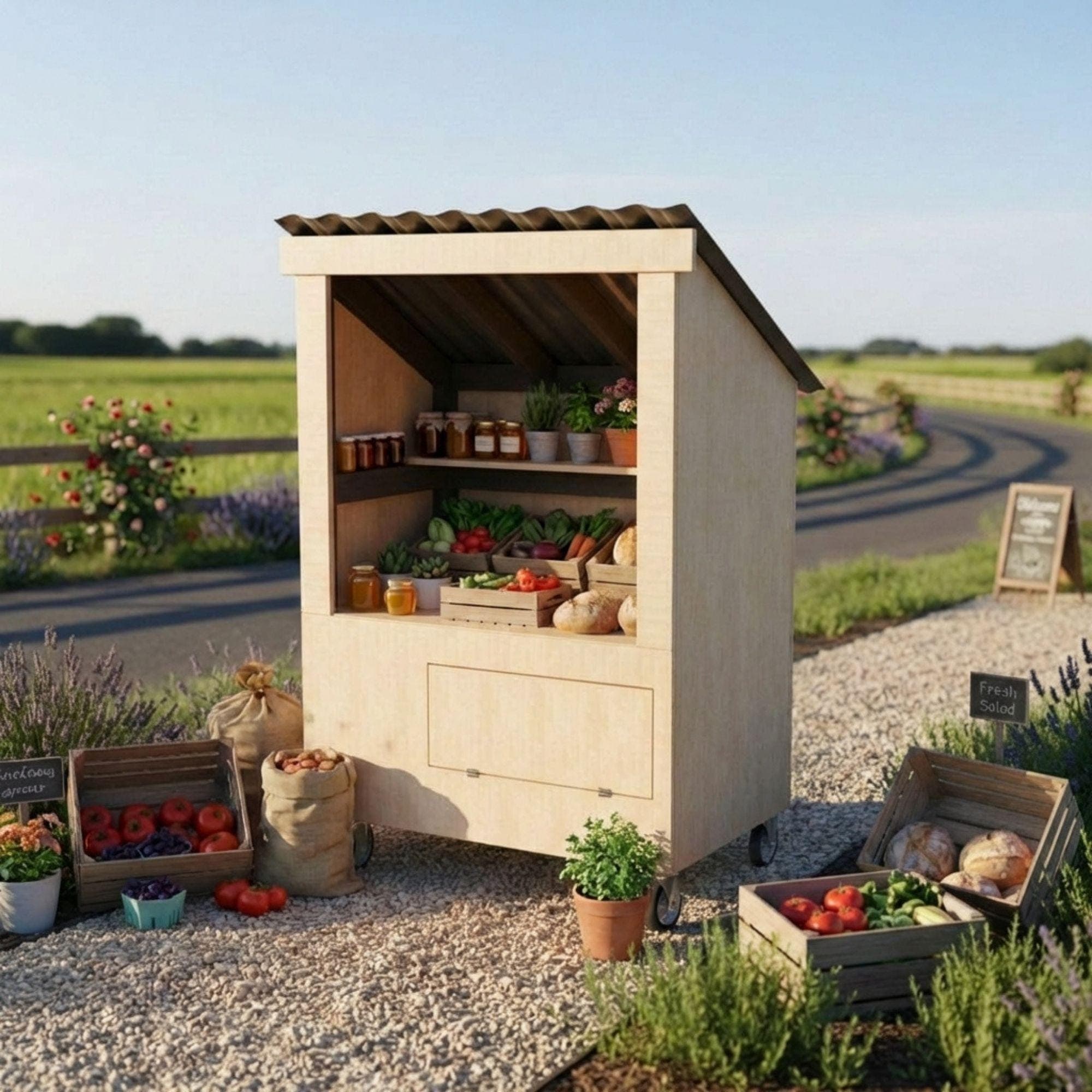 DIY Roadside Farmstand Plans PDF | Mobile Bakery Cart Guide - view 3