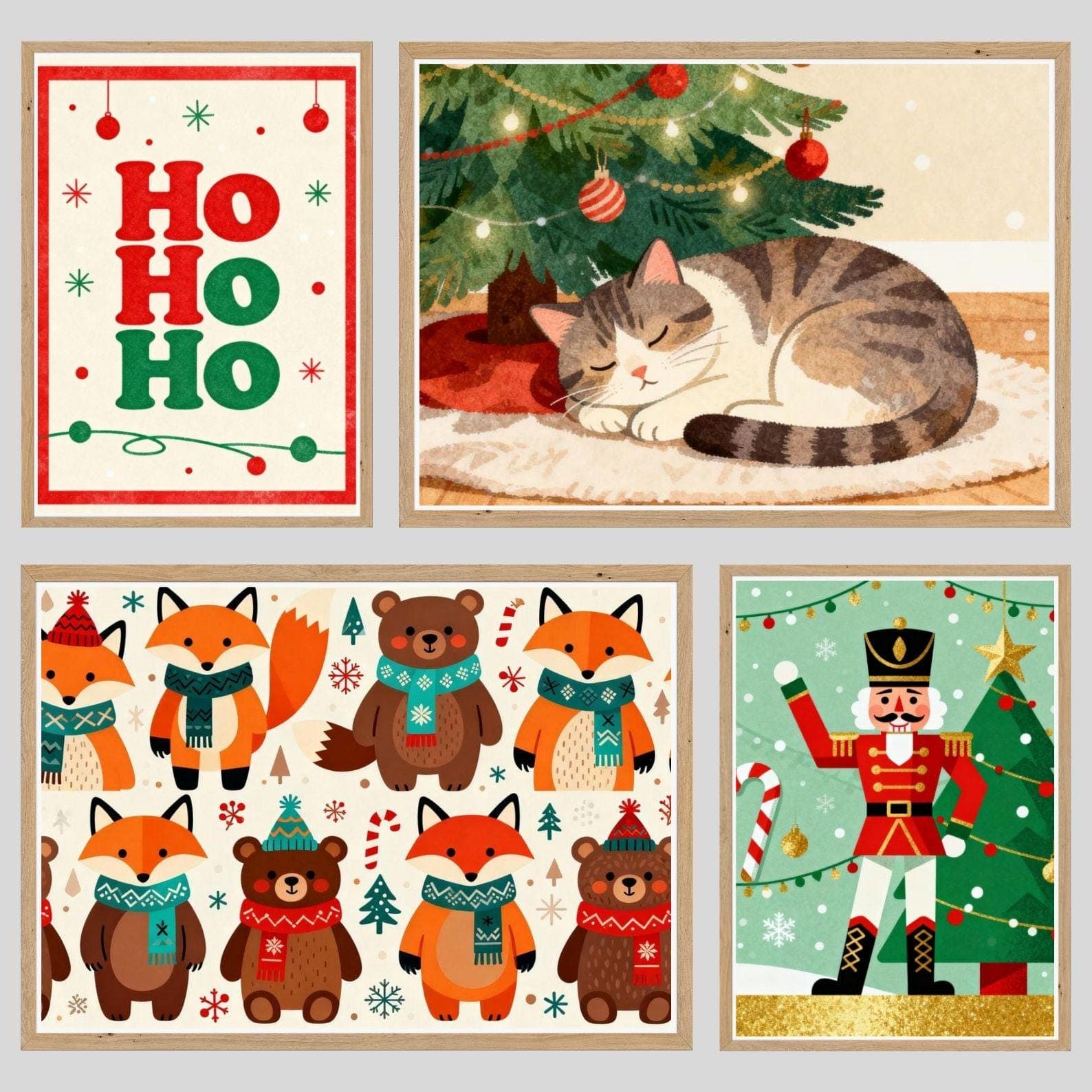 100+ Christmas Vintage Festive Prints Bundle: Bright Nursery Holiday Art (Digital Downloads) - view 6