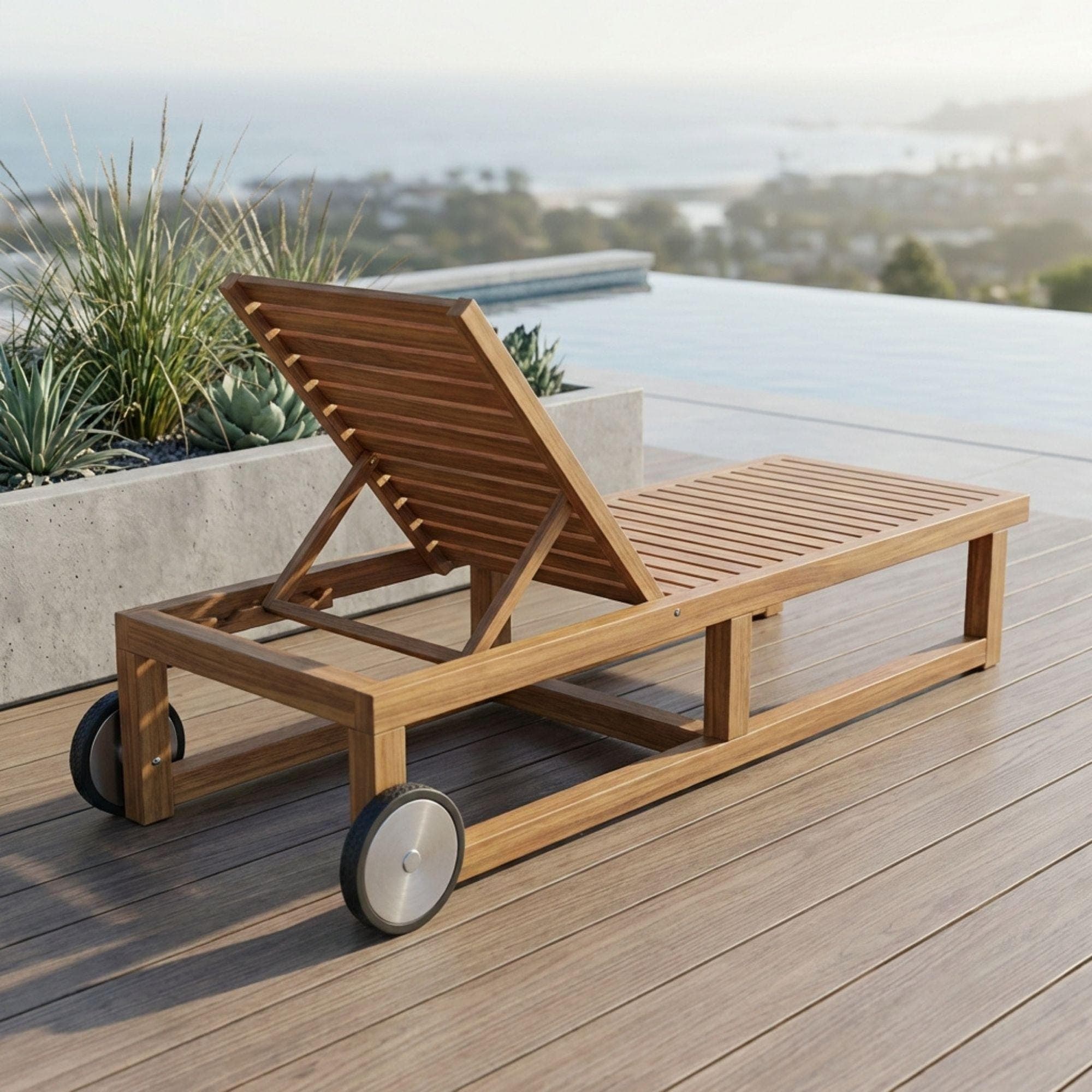 DIY Outdoor Chaise Lounge Plans, Adjustable Wood Lounger Blueprint (PDF Download) - view 4