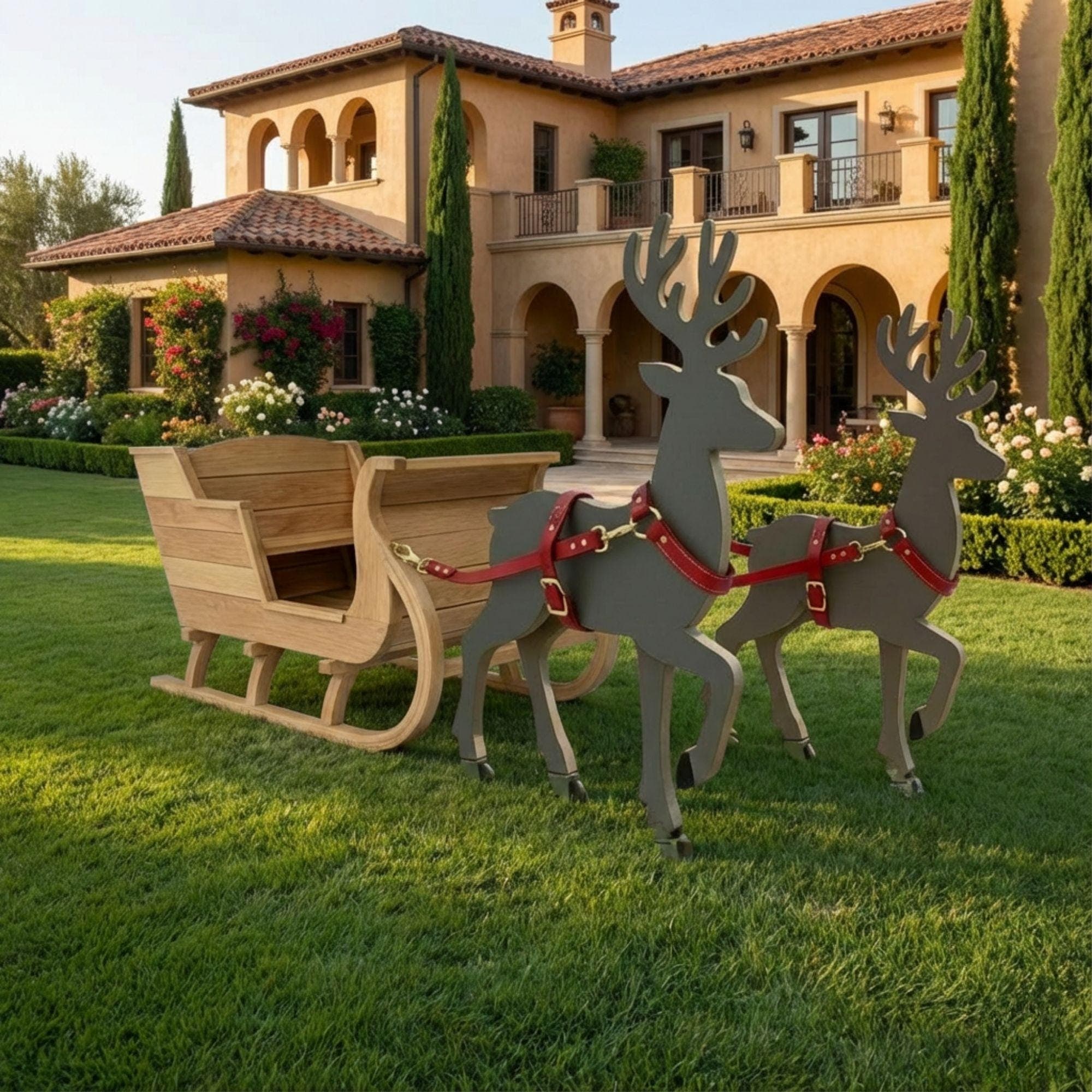 DIY Santa Sleigh & Reindeer Plans | Life-Size Outdoor Christmas Yard Display | Wooden Holiday Decor Blueprint | Digital PDF Pattern - view 5