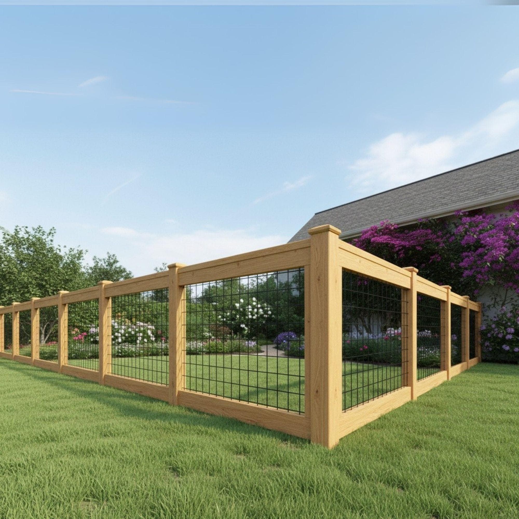 DIY Modern Wood & Metal Garden Fence Plan (PDF Download) - view 4