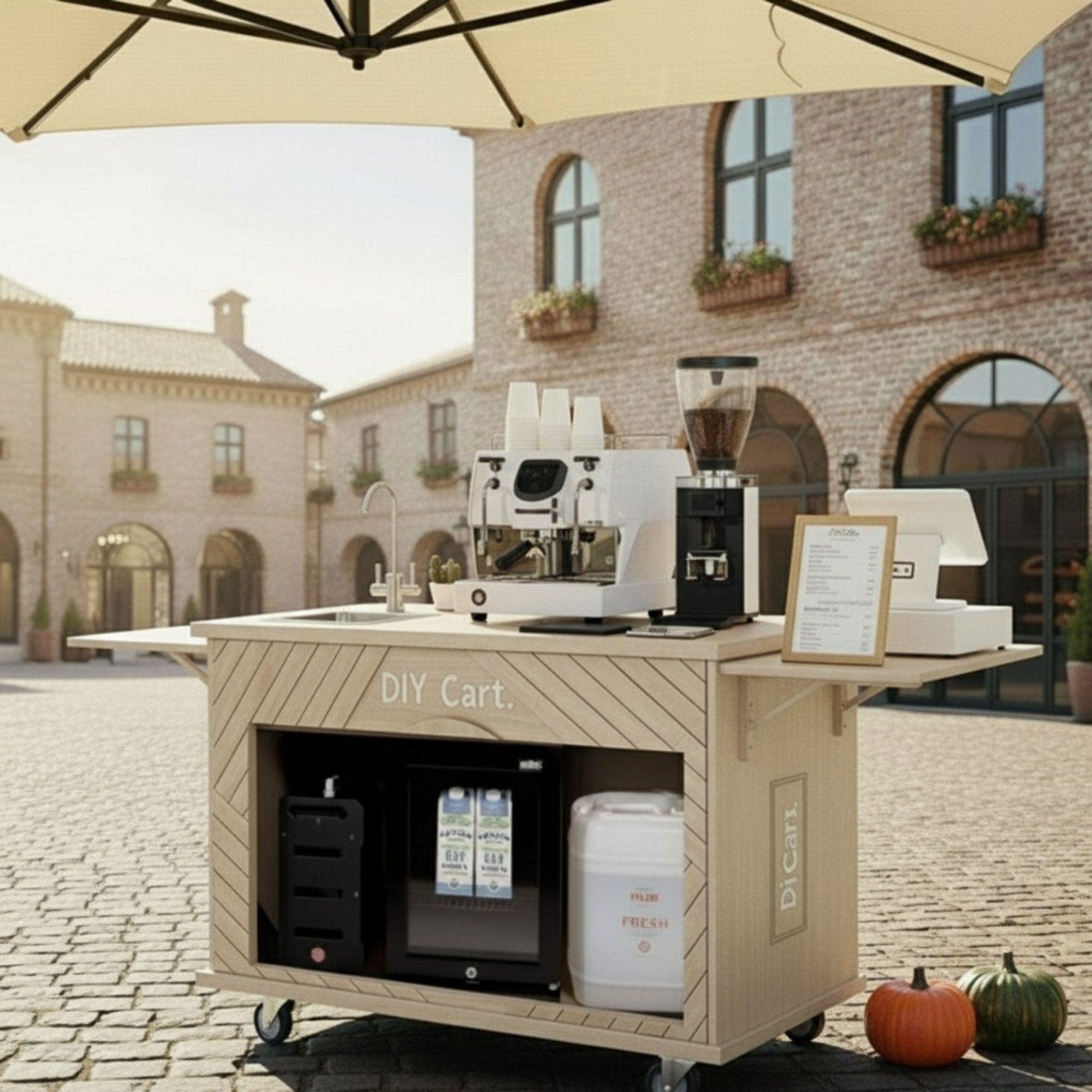 DIY Mobile Bar Cart | Coffee Cart | Custom Food Cart Plan PDF | Wedding Cart | Collapsible Beverage Cart | Vendor Cart | Foldable Bar Cart - view 2