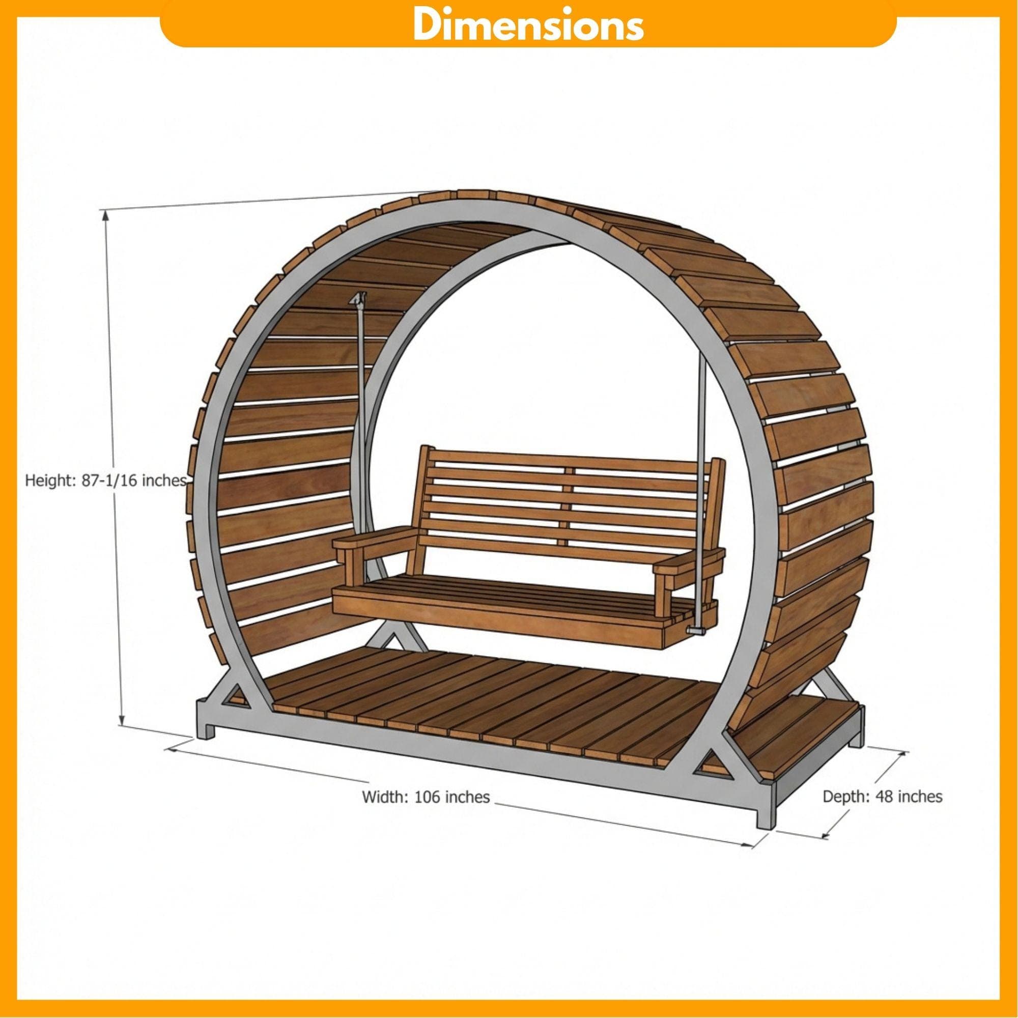 DIY Porch Swing Stand Plans | Circular Pergola Blueprint | Outdoor Patio Furniture Plans | Backyard Arbor Swing Build | Wood Canopy - view 2