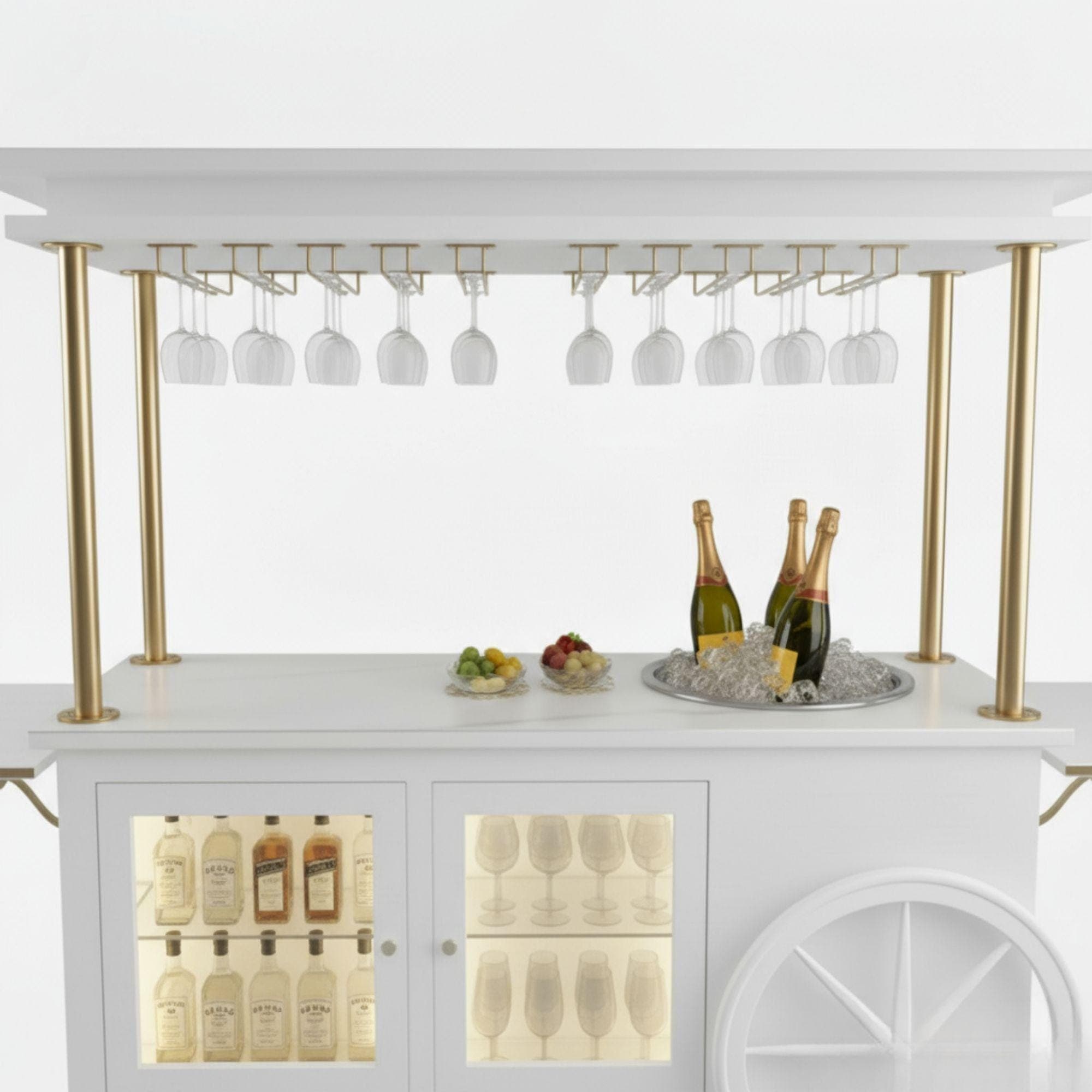 Champagne Cart DIY Plans | Mobile Bar with Storage Cabinets & Sink | Wedding Event Cart | Wooden Prosecco Bar Blueprint | Digital PDF - view 10