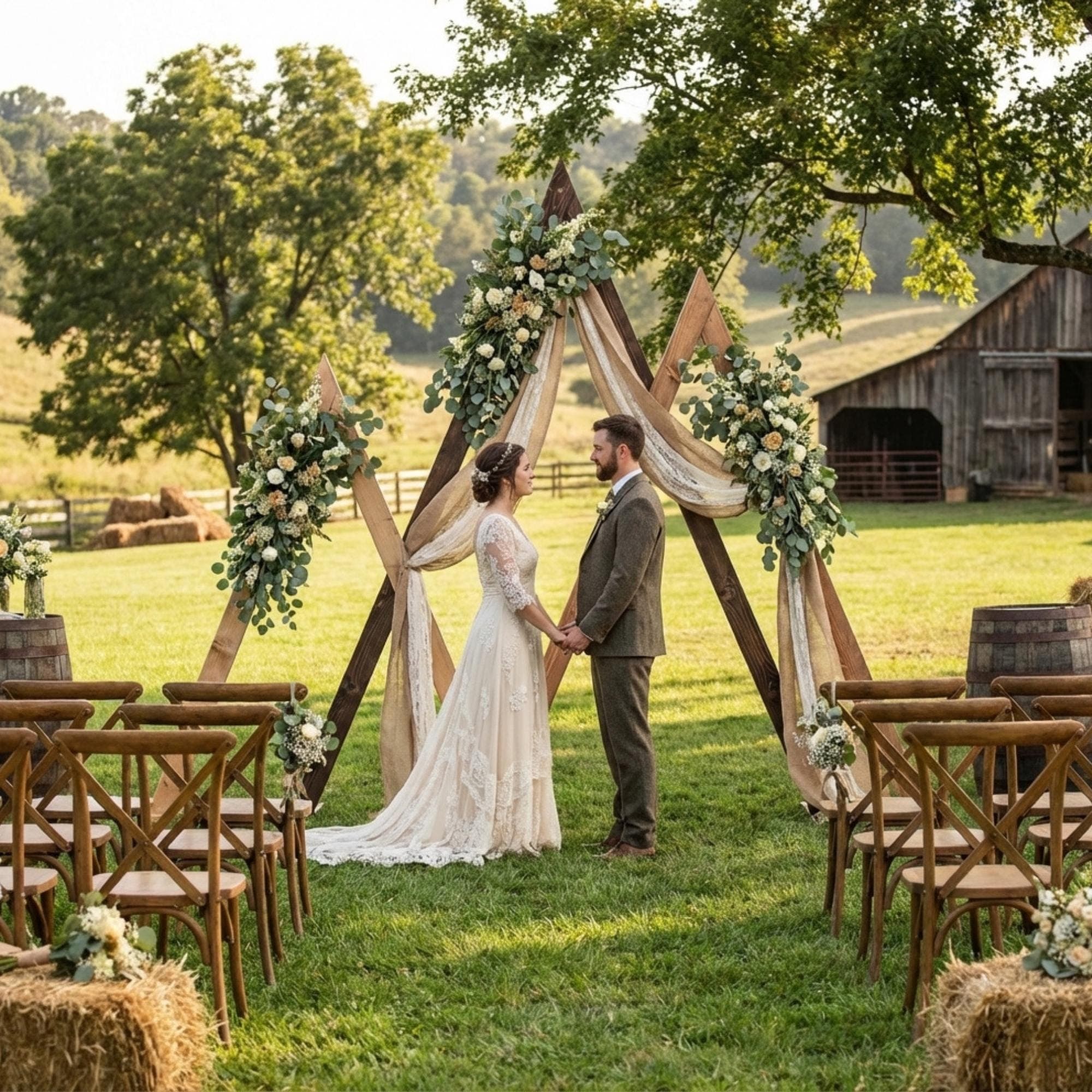 DIY Triangle Wedding Arch Plans PDF | Set of 3 Wooden Arbor Backdrop | Collapsible Ceremony Trellis | Rustic Outdoor Wedding Woodworking - view 3