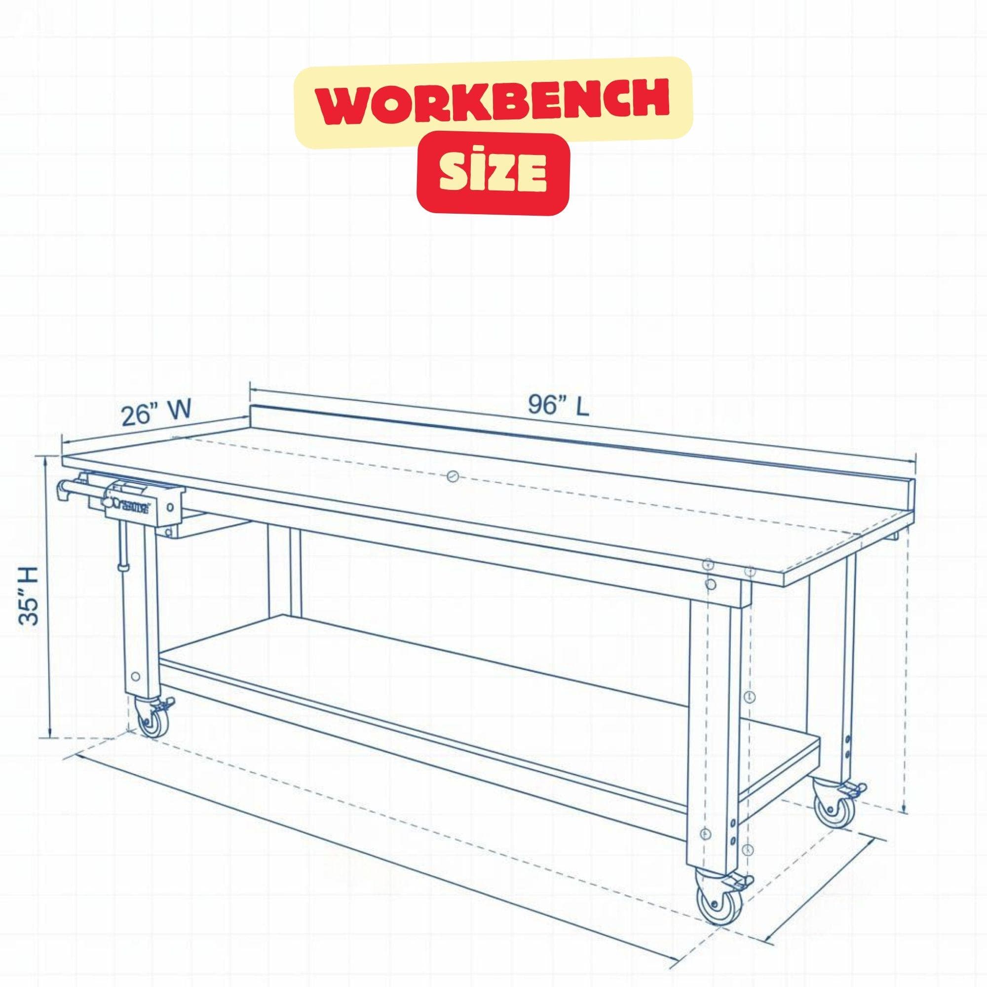 DIY Extra-Long Mobile Workbench Plans | Garage Workstation (Digital Download) - view 8