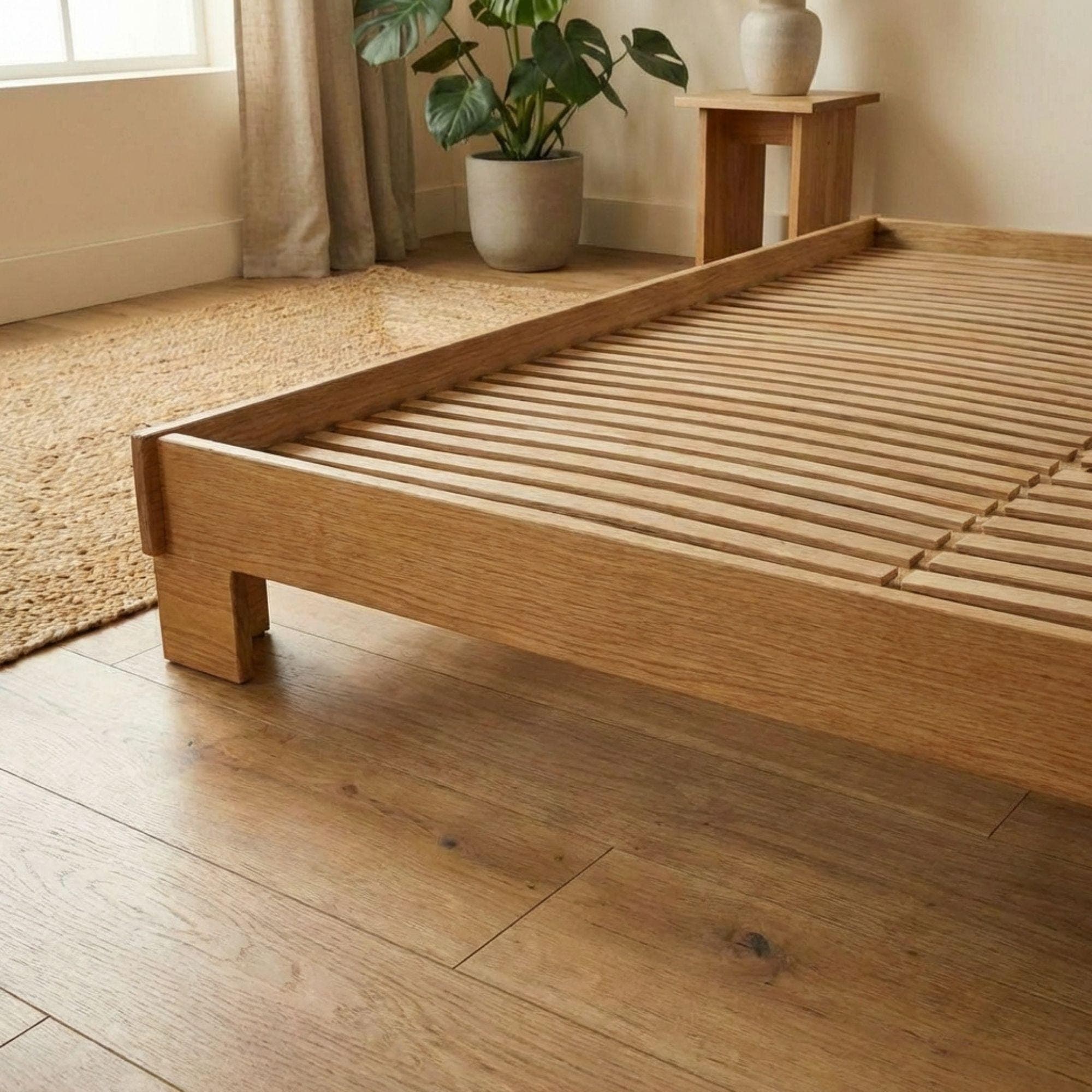 DIY Platform Bed Plans | Wooden Bed Frame Blueprint | Modern Low Profile Bed Design PDF - view 6