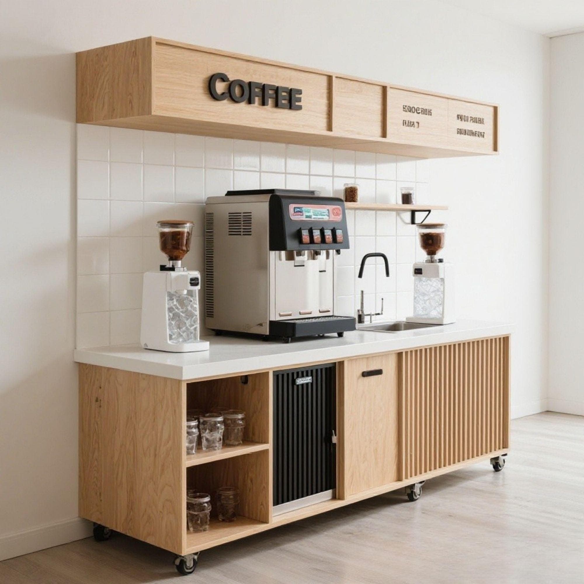 DIY Mobile Coffee Bar Plans with Ice Bin | Home Beverage Station (Digital PDF) - view 2