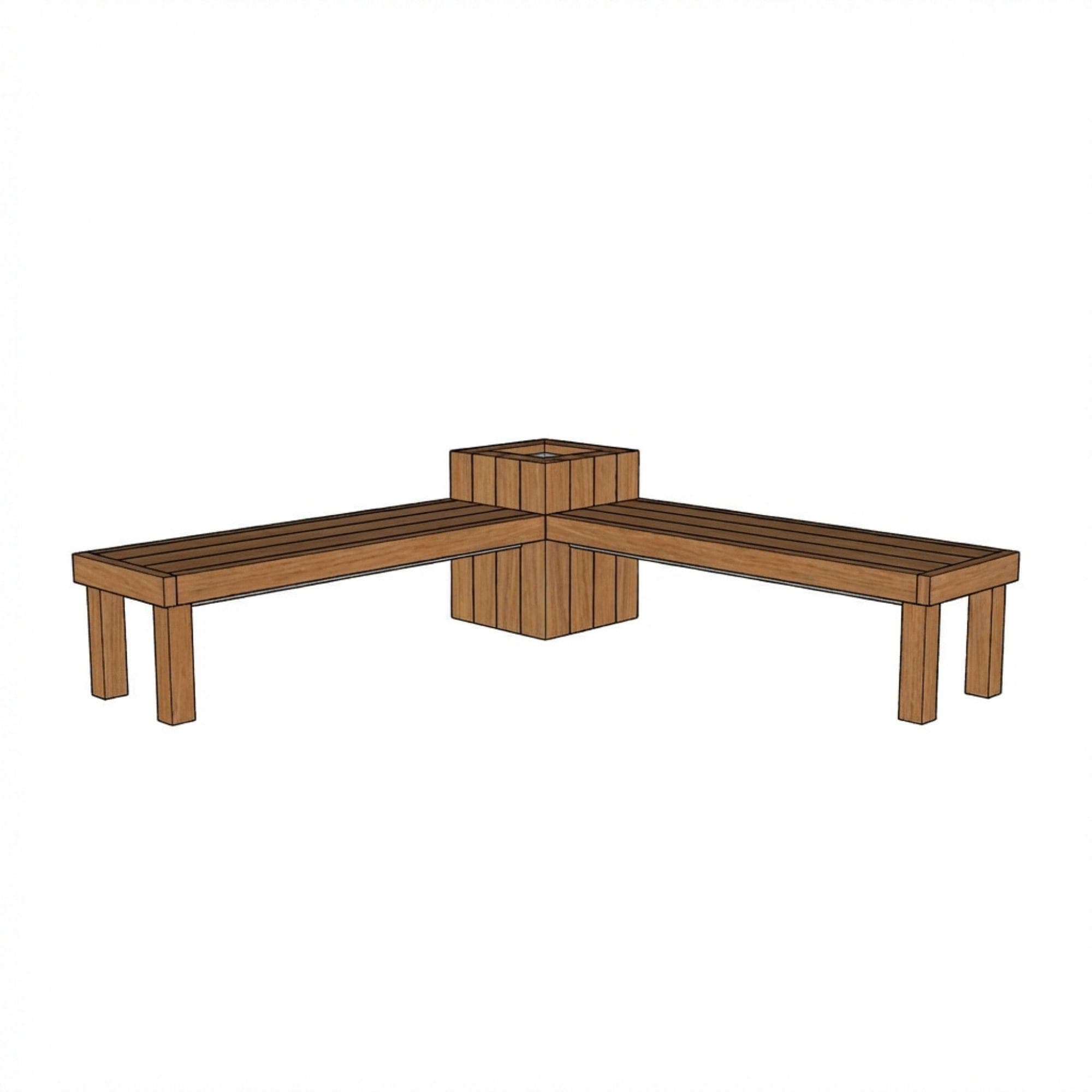 DIY Outdoor Corner Bench Plans | L Shaped Planter Bench Blueprint | Wooden Garden Seating PDF - view 7