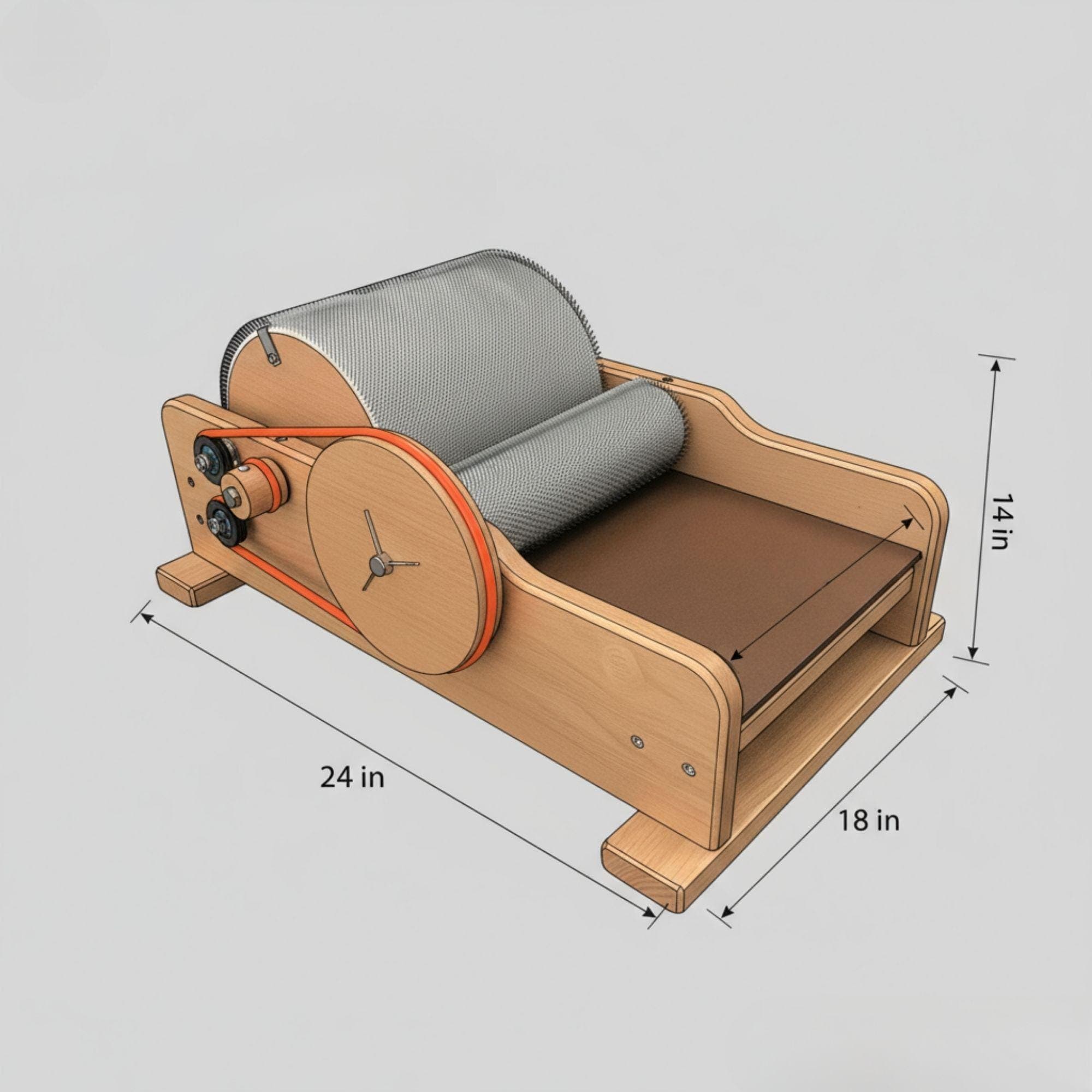 DIY Drum Carder Plans: Hand Crank Wool Fiber Tool (PDF Guide) - view 7