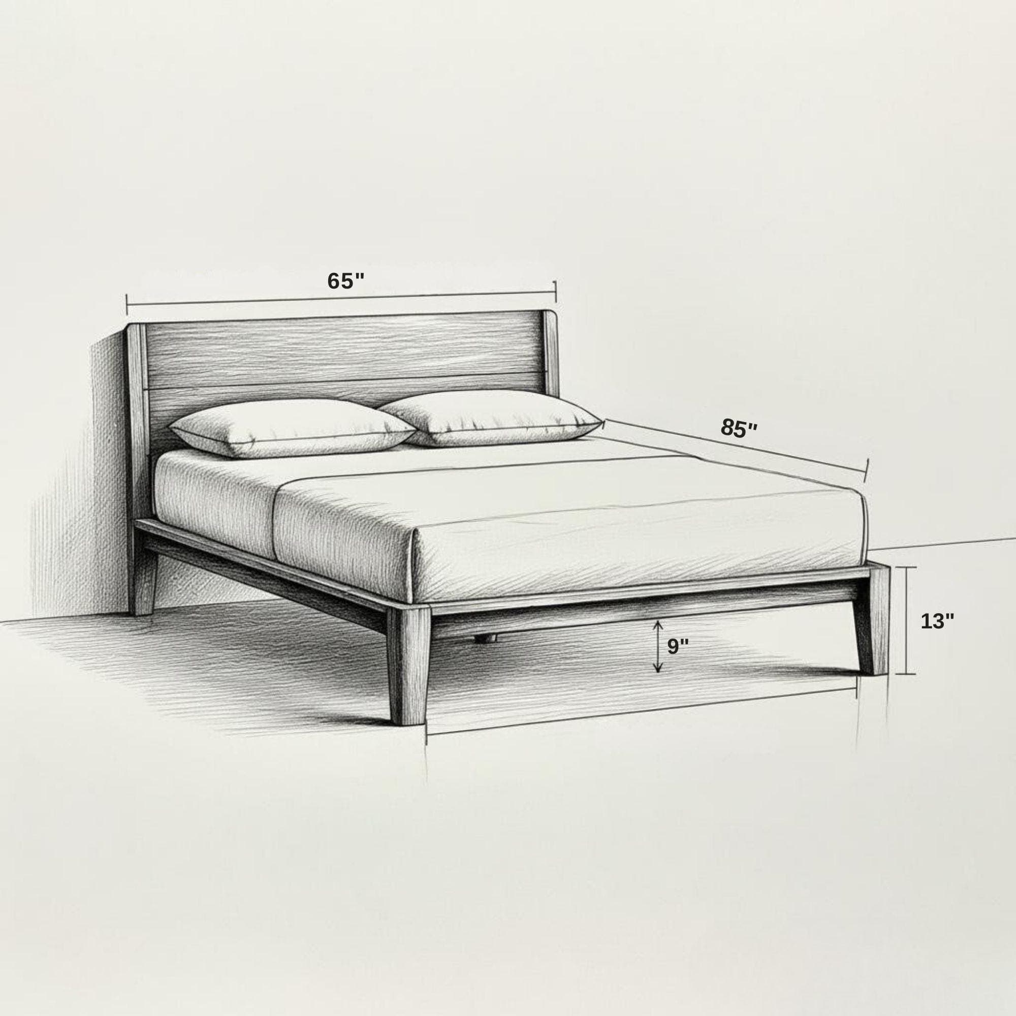 Bed Frame Queen with Headboard | Bed Frame Plans | DIY Wooden Bed Frame | Floating King Size Bed Frame | Rustic, Solid Wood Bed Design - view 6