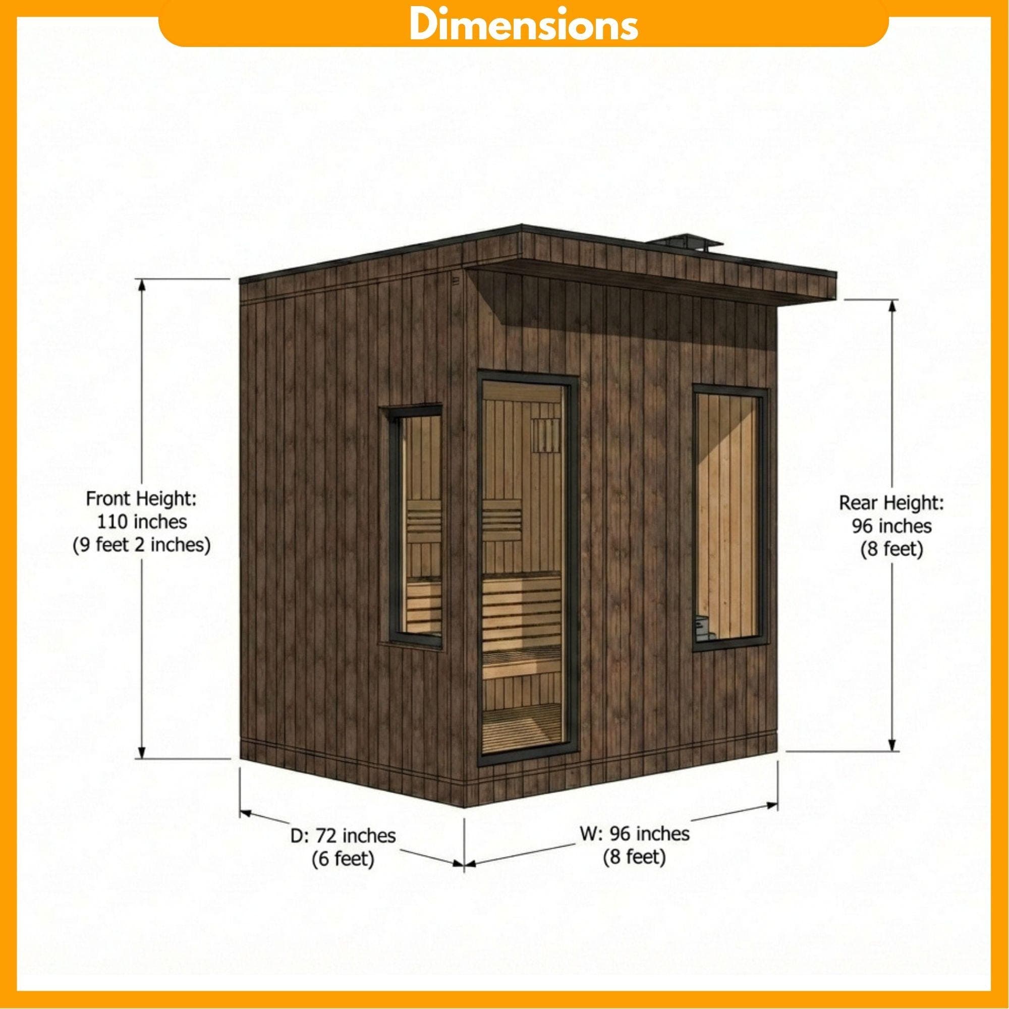 DIY Outdoor Sauna Plans | 6x8 ft Wood Sauna Blueprint (Digital Download) - view 2