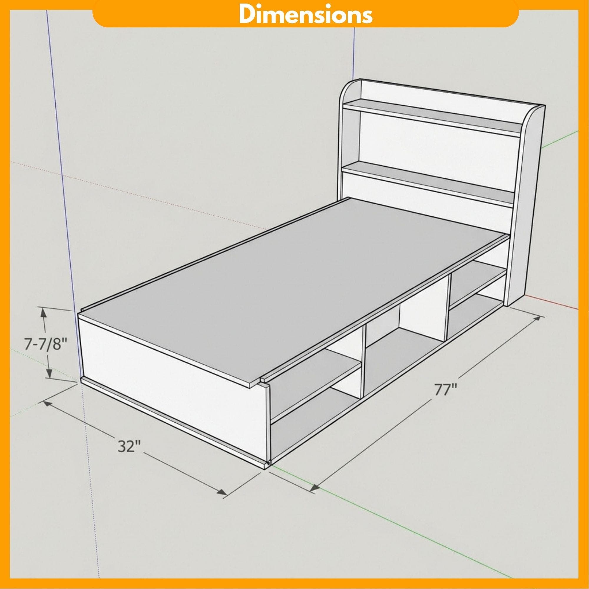 Single Bed Storage Plans | Minimalist Platform Woodworking (Digital Download) - view 2