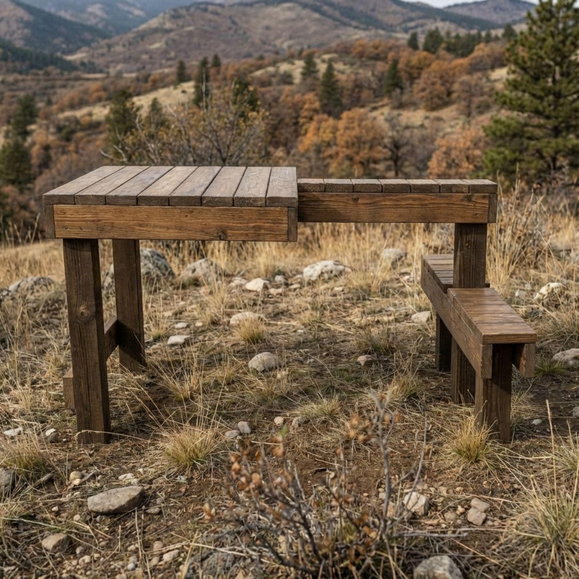 DIY Shooting Bench Plans | Wood Rifle Shooting Table PDF | Shooters Bench Blueprint |  Shooting Range Table Build | Hunting Stand - view 4