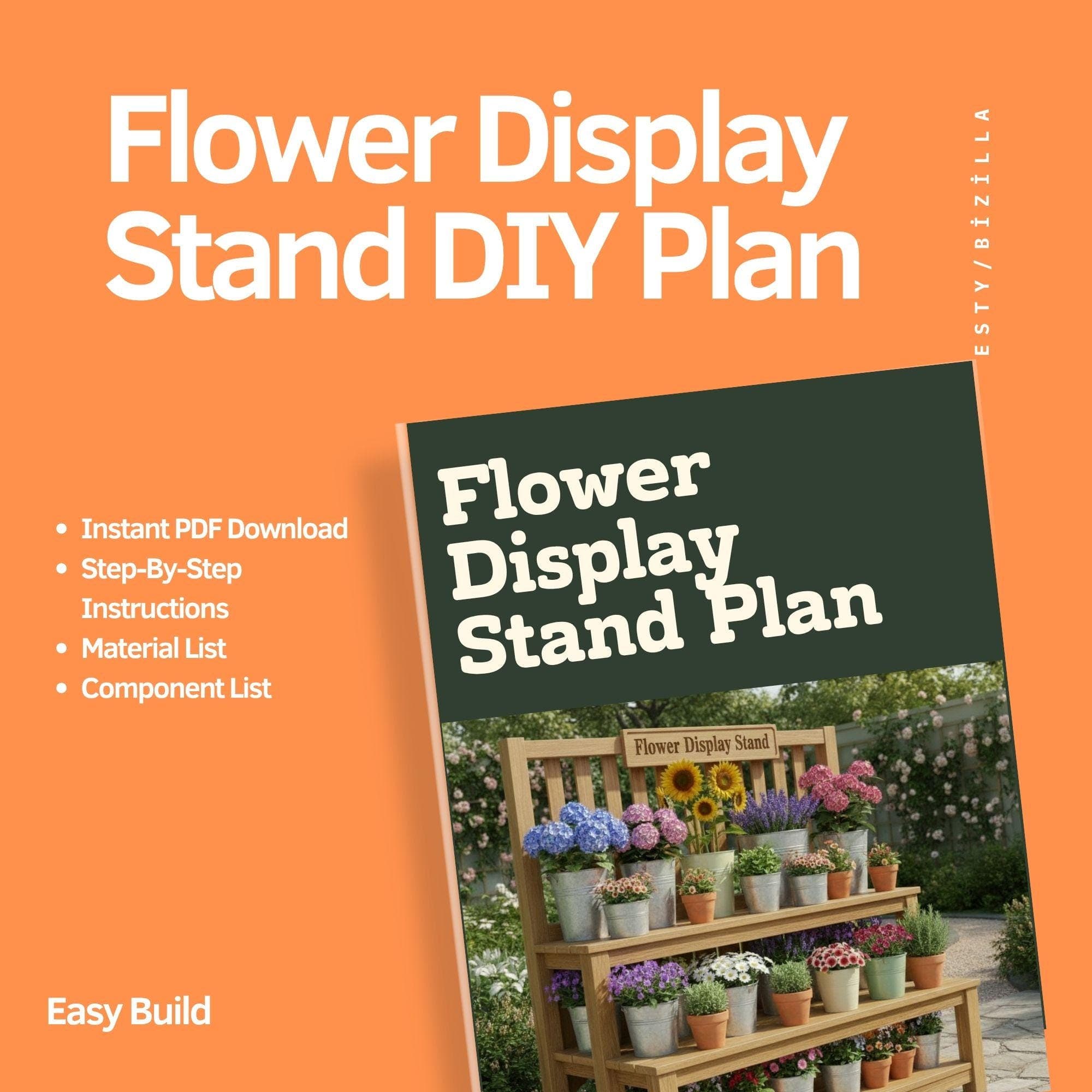 DIY Tiered Flower Display Stand Plans: Large Wood Planter (PDF Pattern) - view 8