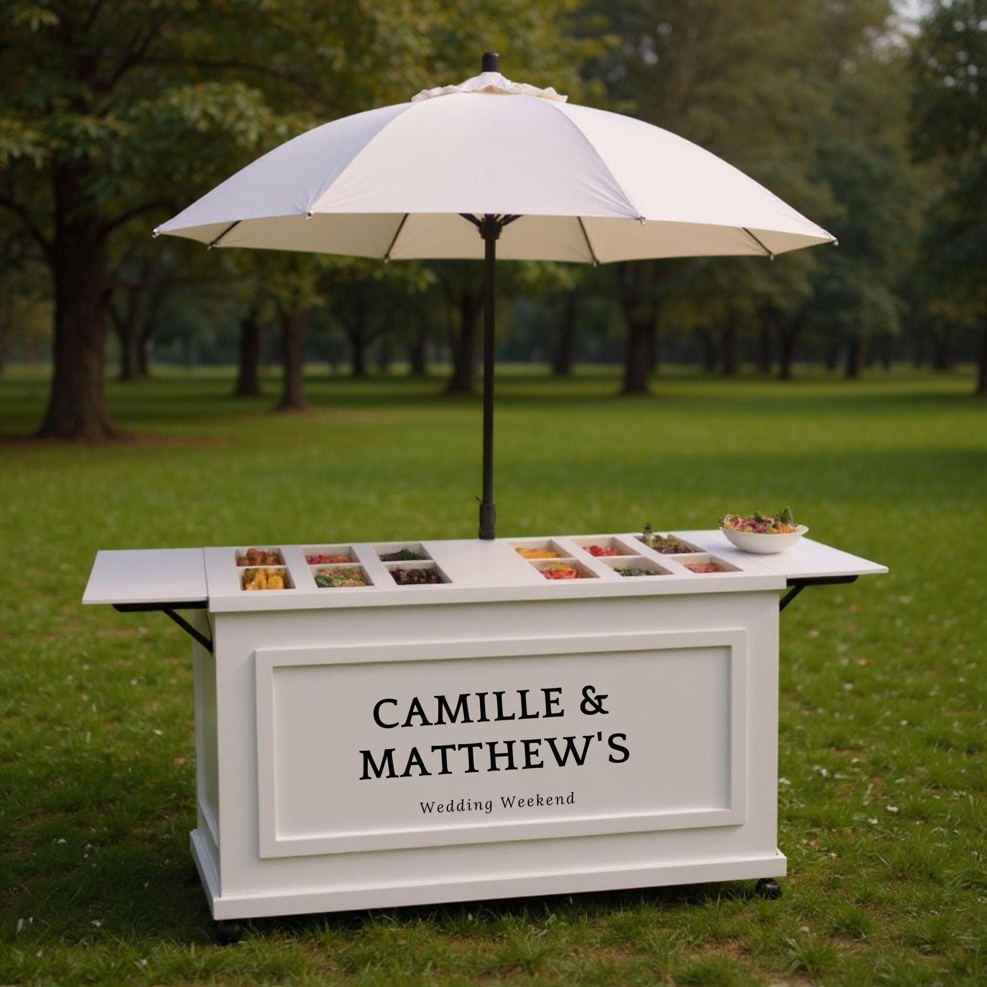 Charcuterie Cart Plan | Dessert Cart | Food Cart | Mobile Bar with Wheels, Umbrella | DIY Collapsible Charcuterie Cart Plans PDF - view 3