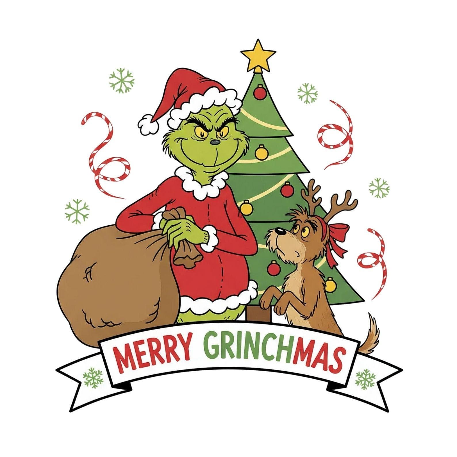 Grinch and Max Dog Christmas Tree SVG, PNG, JPG Bundle | - view 6