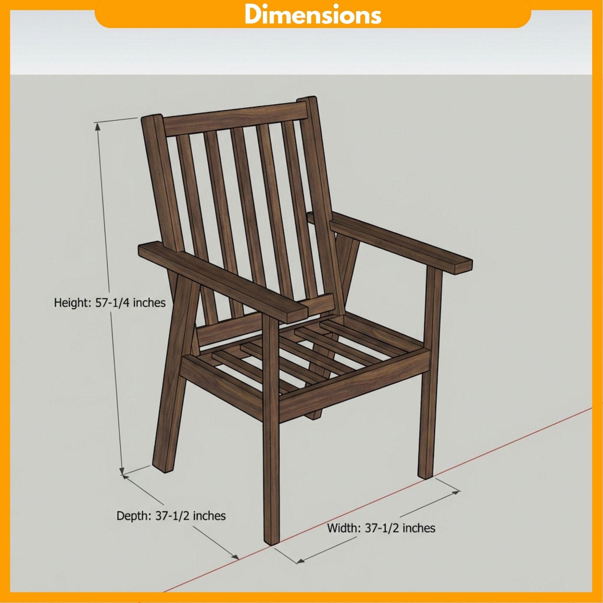 DIY Chairs for Outside Plans | Outdoor Dining Chairs Wooden Blueprint | Chair Design Pattern PDF - view 2