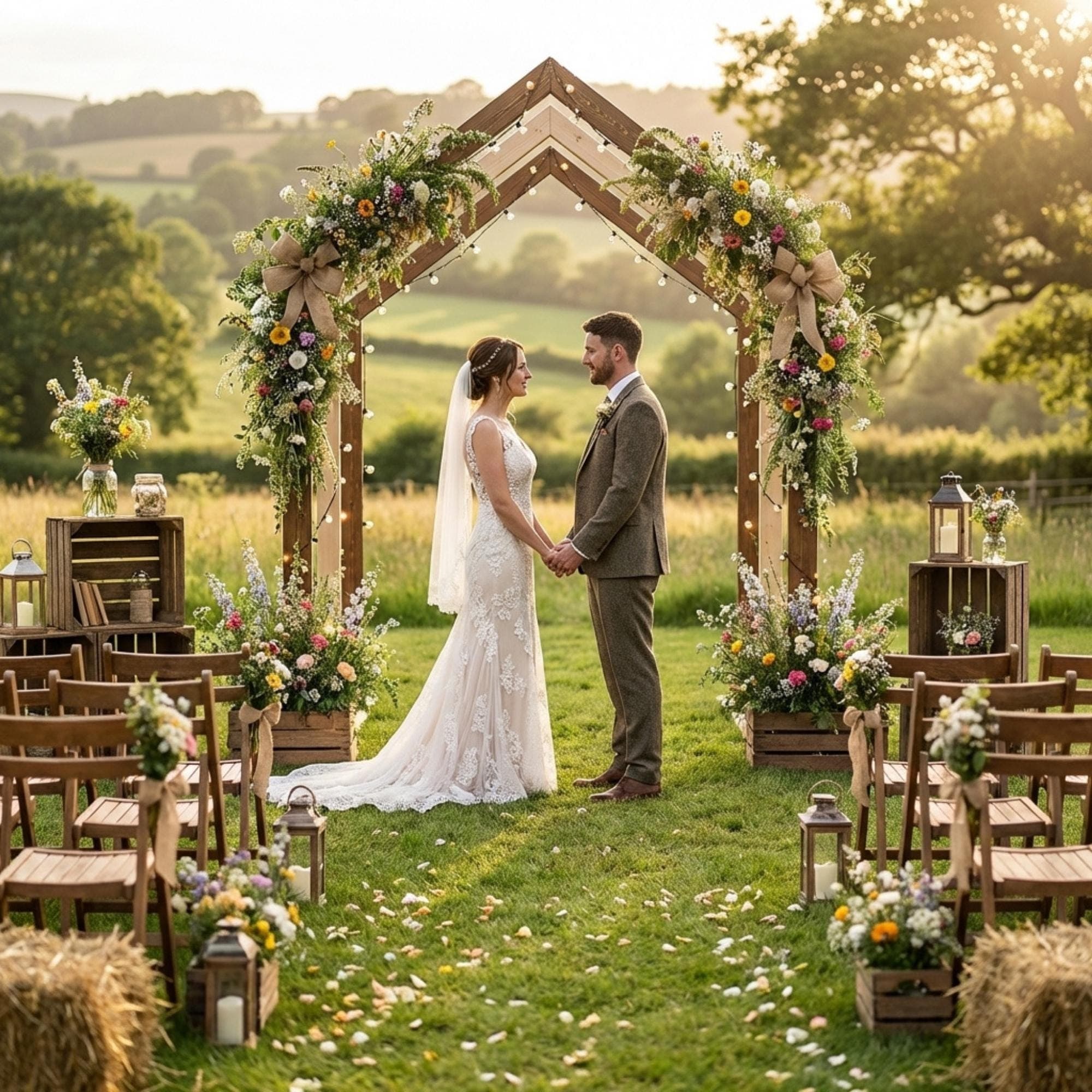 DIY 3-Piece Wedding Arch Plans PDF | Tall Church Arch Backdrop | Pointed Wooden Arbor Blueprint | Rustic Outdoor Ceremony Woodworking - view 4
