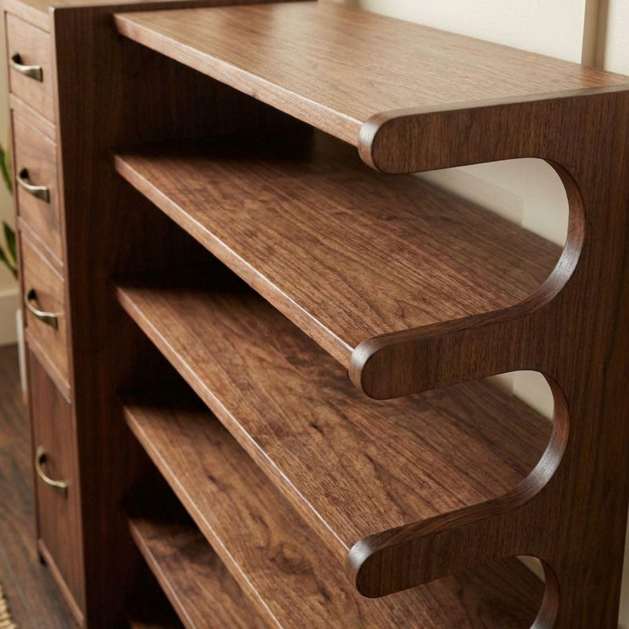 DIY Shoe Rack Plans PDF | Building Plans Shoe Cabinet | Wooden Shoe Storage Blueprint | Modular Shoe Rack | Plywood Shoe Shelf Plan - view 6