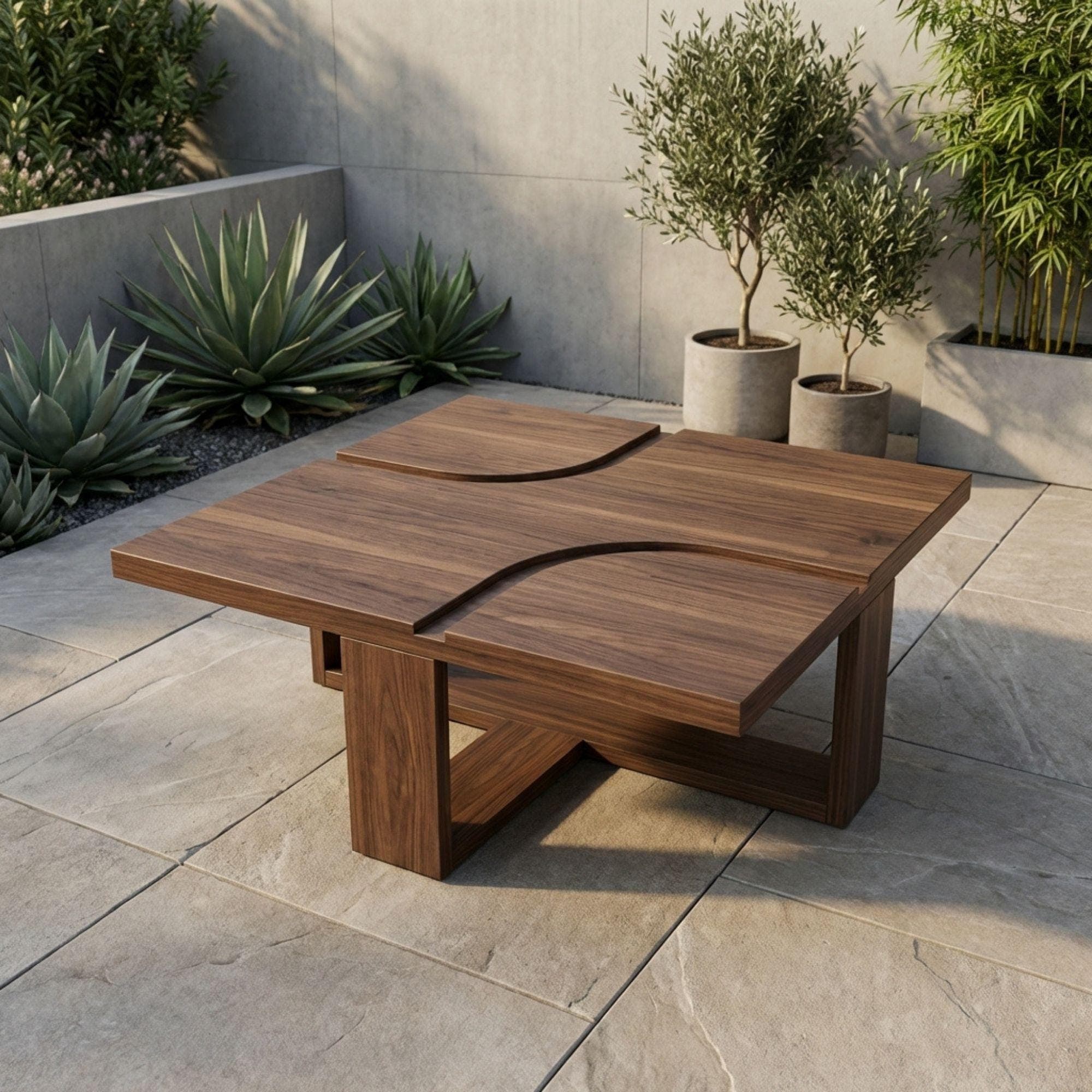Modern Square Coffee Table Plans | Indoor Outdoor Woodworking Blueprint (PDF) - view 3