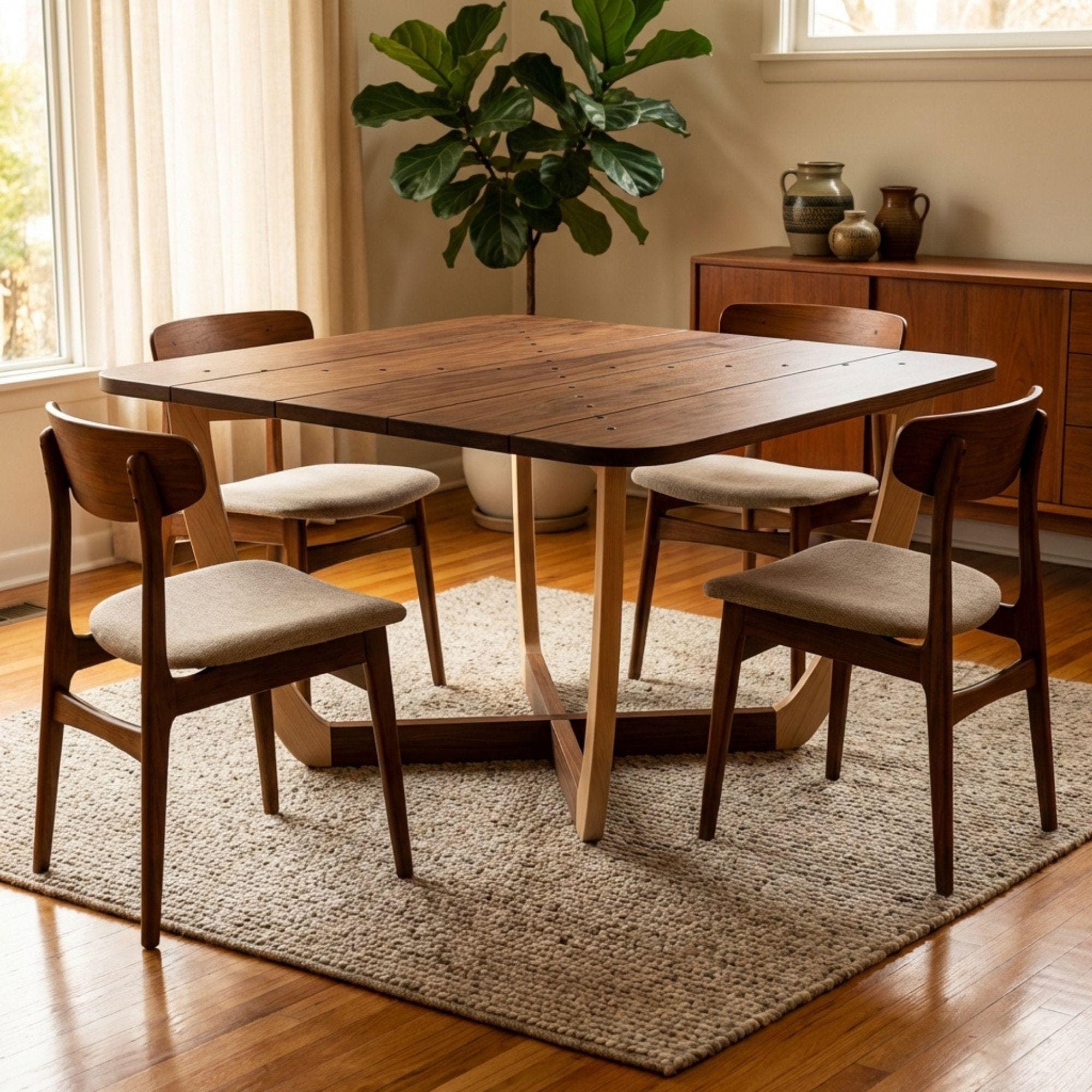 DIY Dining Table Plan | Midcentury Modern Furniture | Outdoor Wood Table PDF | Wooden Dining Table Plan