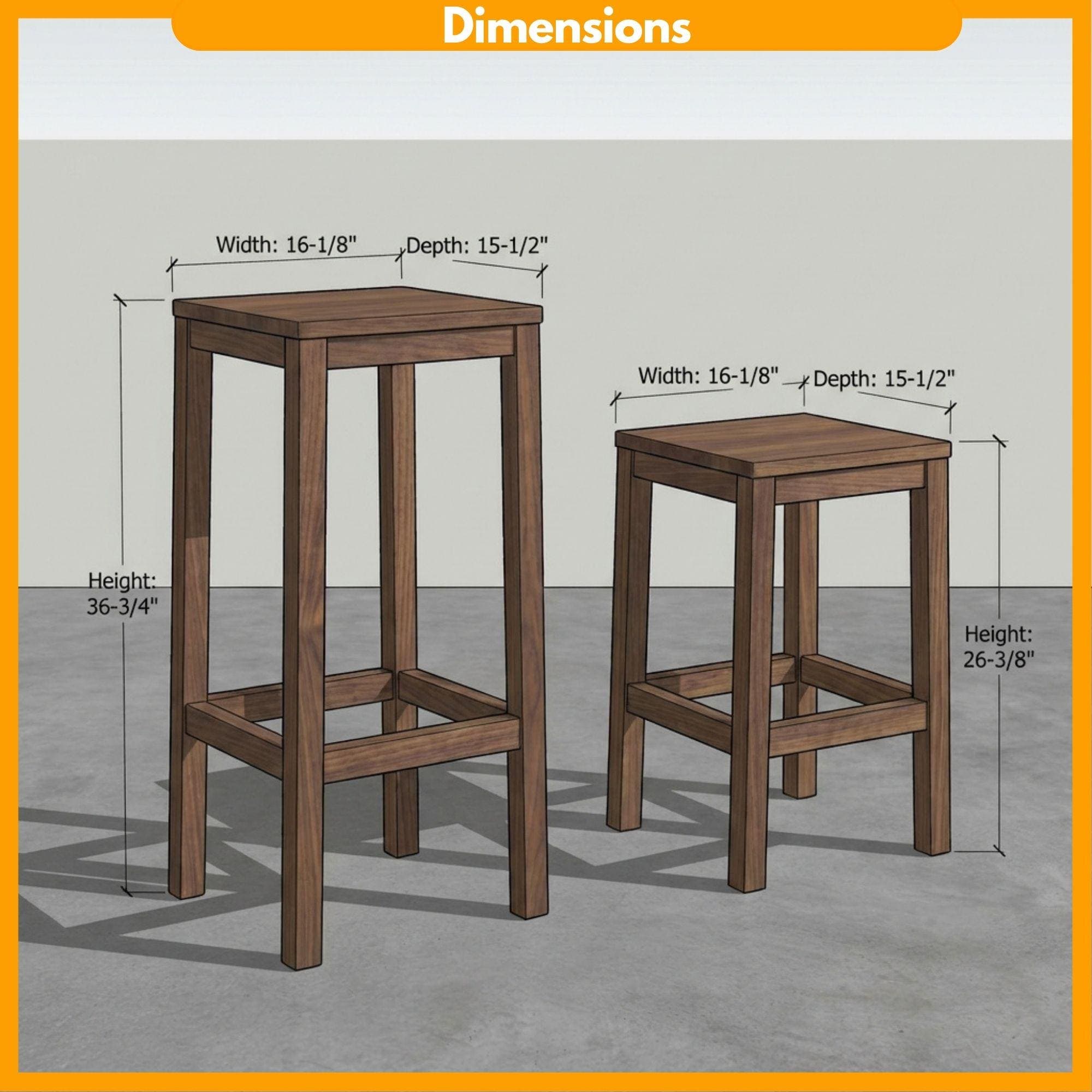 DIY Outdoor Barstool Plans | Wooden Bar Stool Plans PDF | Counter Height Chair Build Guide - view 2