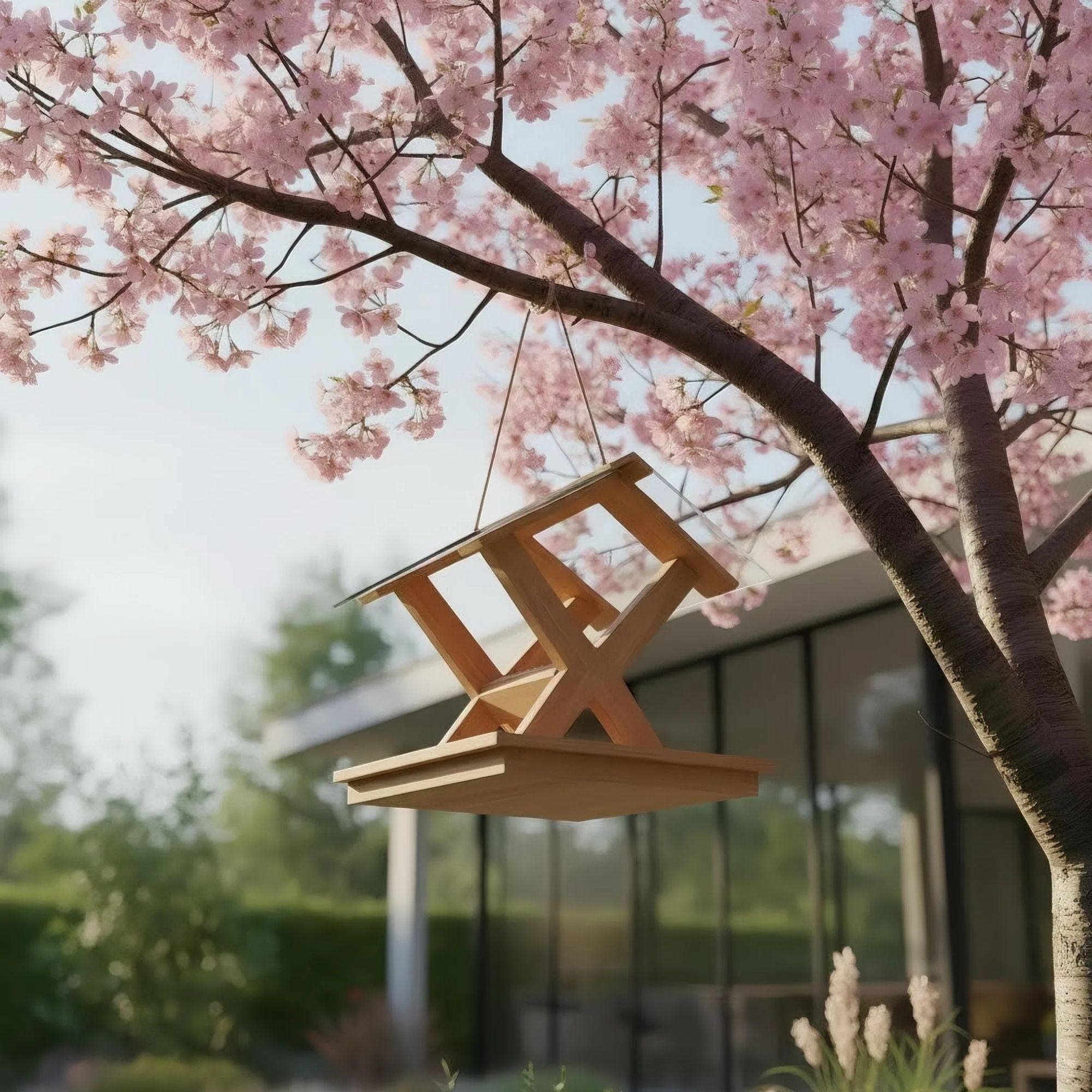 Modern Bird Feeder Plans | Hanging X-Frame Design (PDF) - view 5