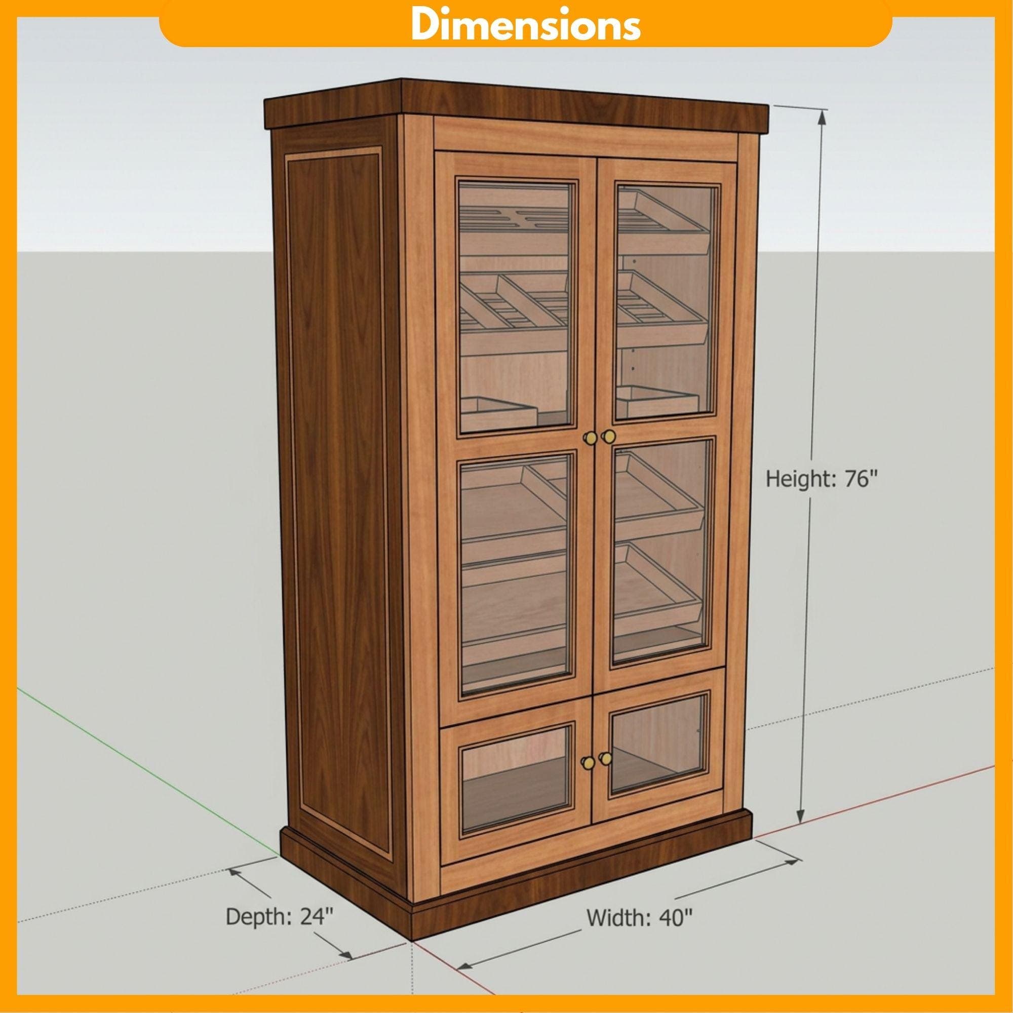 DIY Humidor Cabinet Plan | Large Cigar Display Case PDF | Woodworking Blueprint - view 2