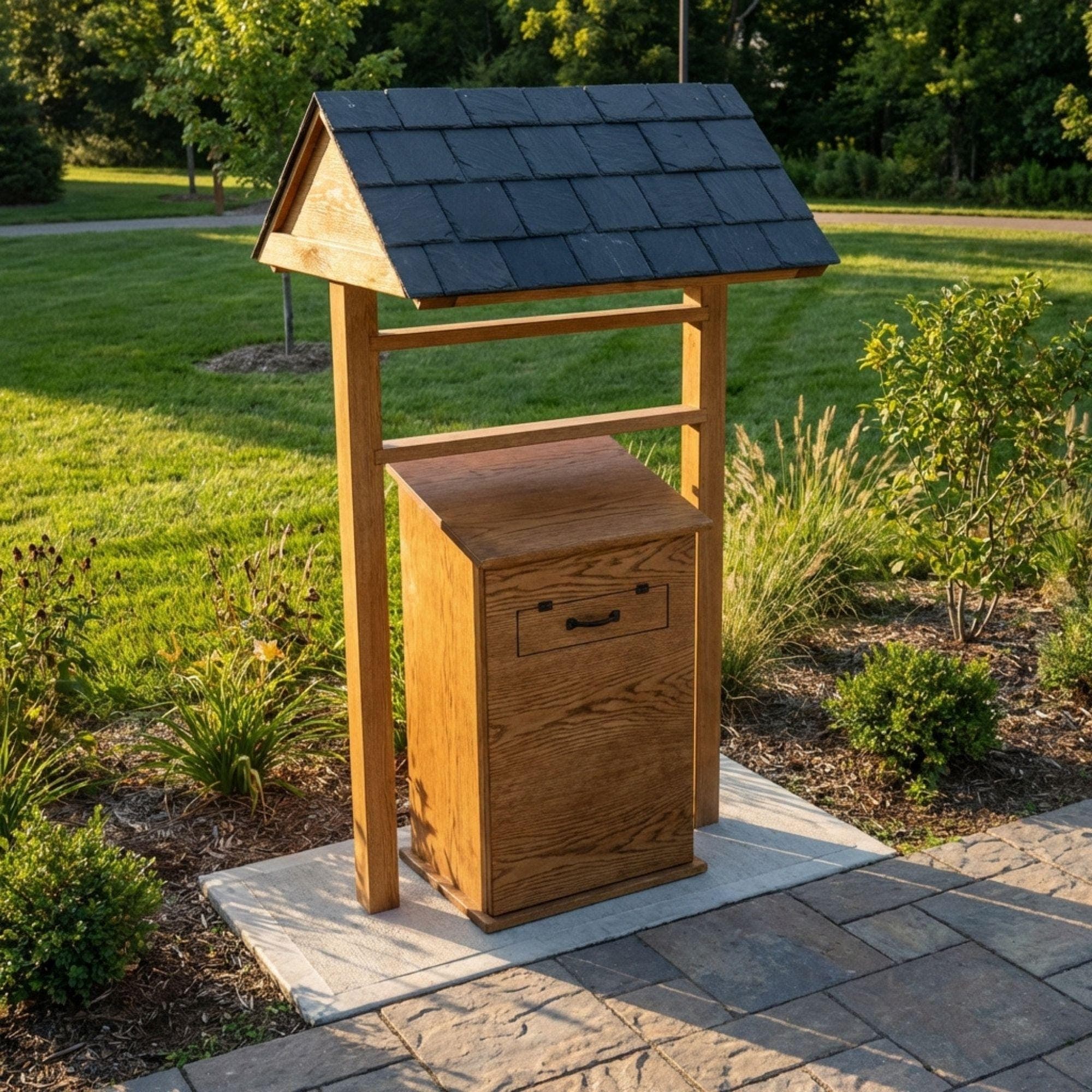 DIY Flag Retirement Box Plans | American Flag Drop Box Woodworking PDF | Veteran Memorial Collection Blueprint | Patriotic Wood Box Template - view 3
