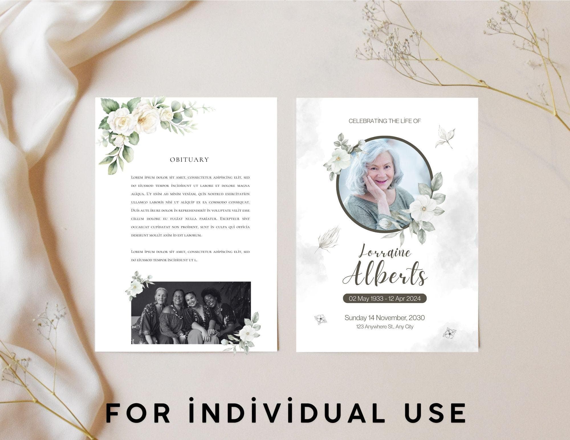 Eucalyptus Funeral Program Template | Celebration of Life (Instant Download) - view 8