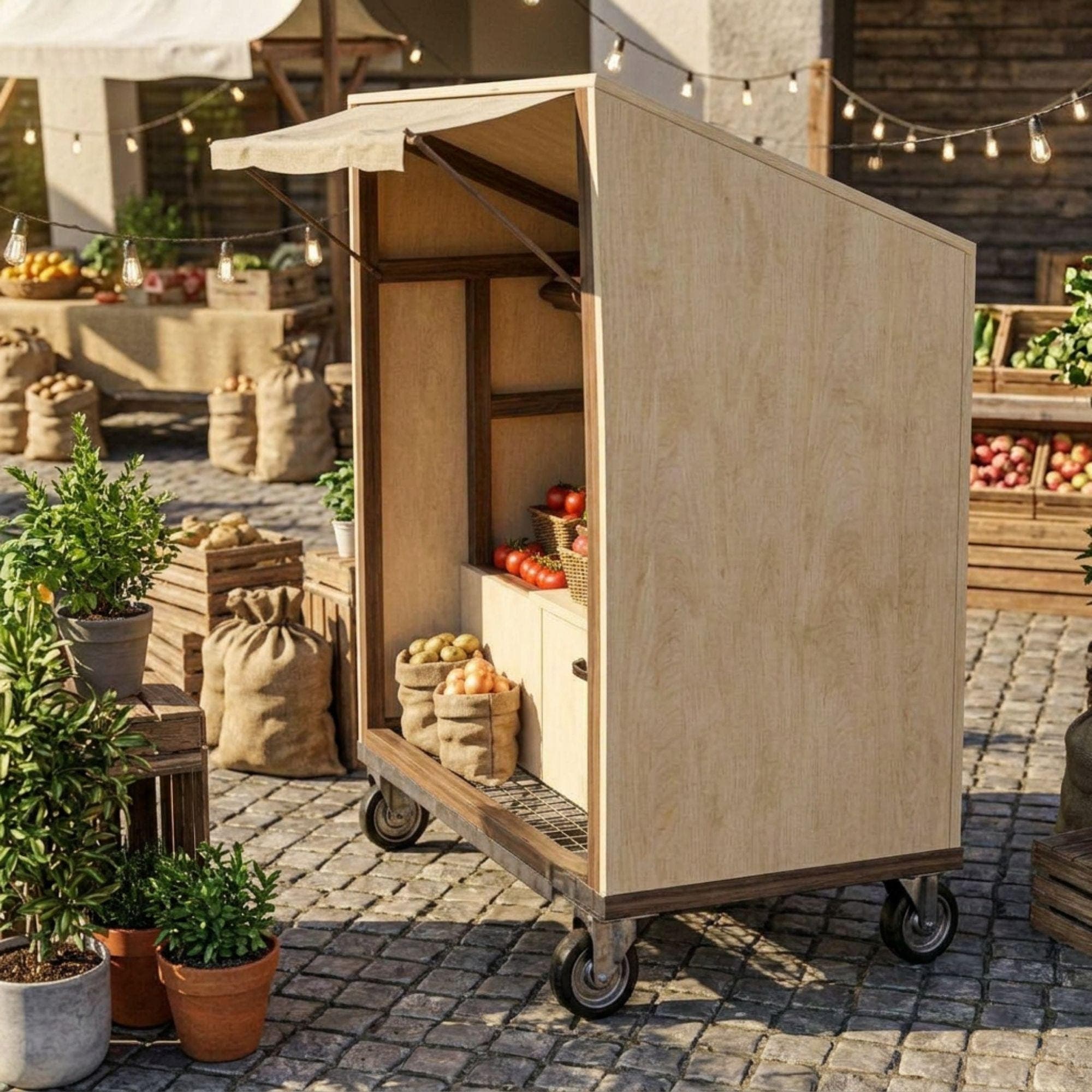 DIY Farmstand Plans | Roadside Vegetable Stand Blueprint | Mobile Bakery Cart PDF | Farmers Market Stall Build | Wood Flower Cart Template - view 5
