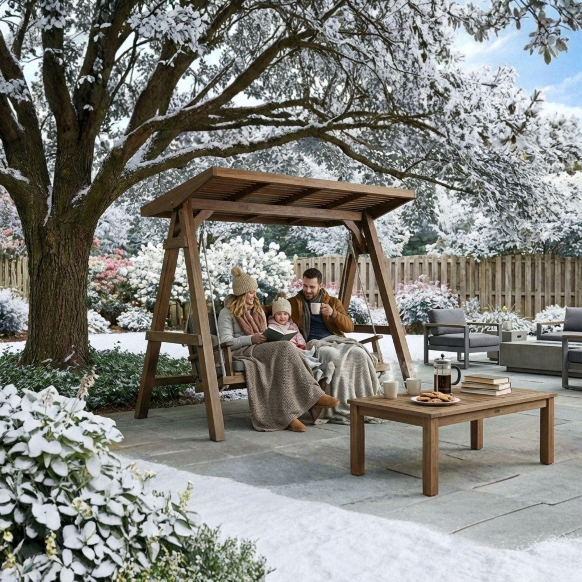 Covered Garden Swing Plans | DIY A-Frame Bench with Roof (PDF Blueprint - view 7
