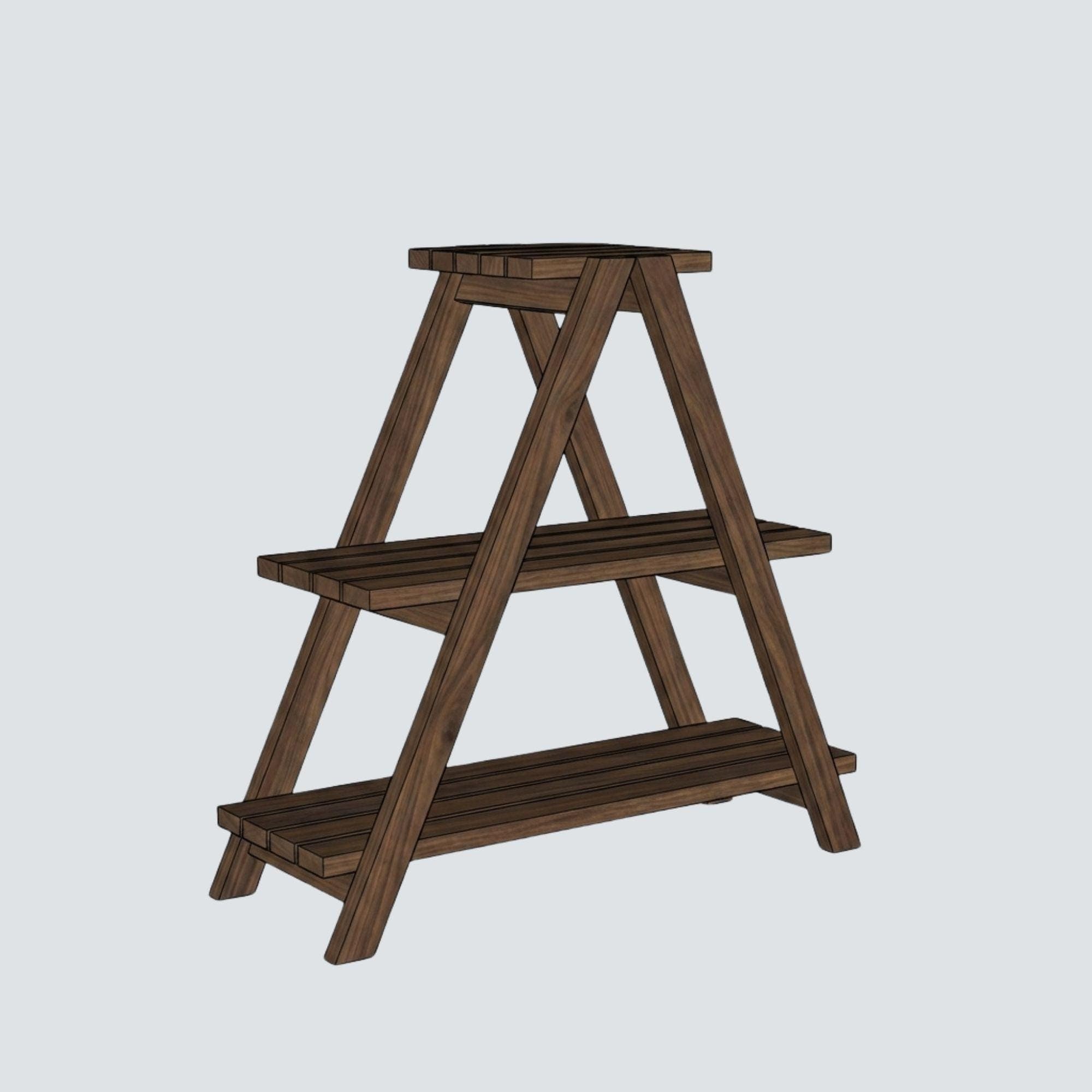 DIY Tiered Plant Stand Plans | A-Frame Wood Ladder Shelf Blueprint (Digital Download) - view 5