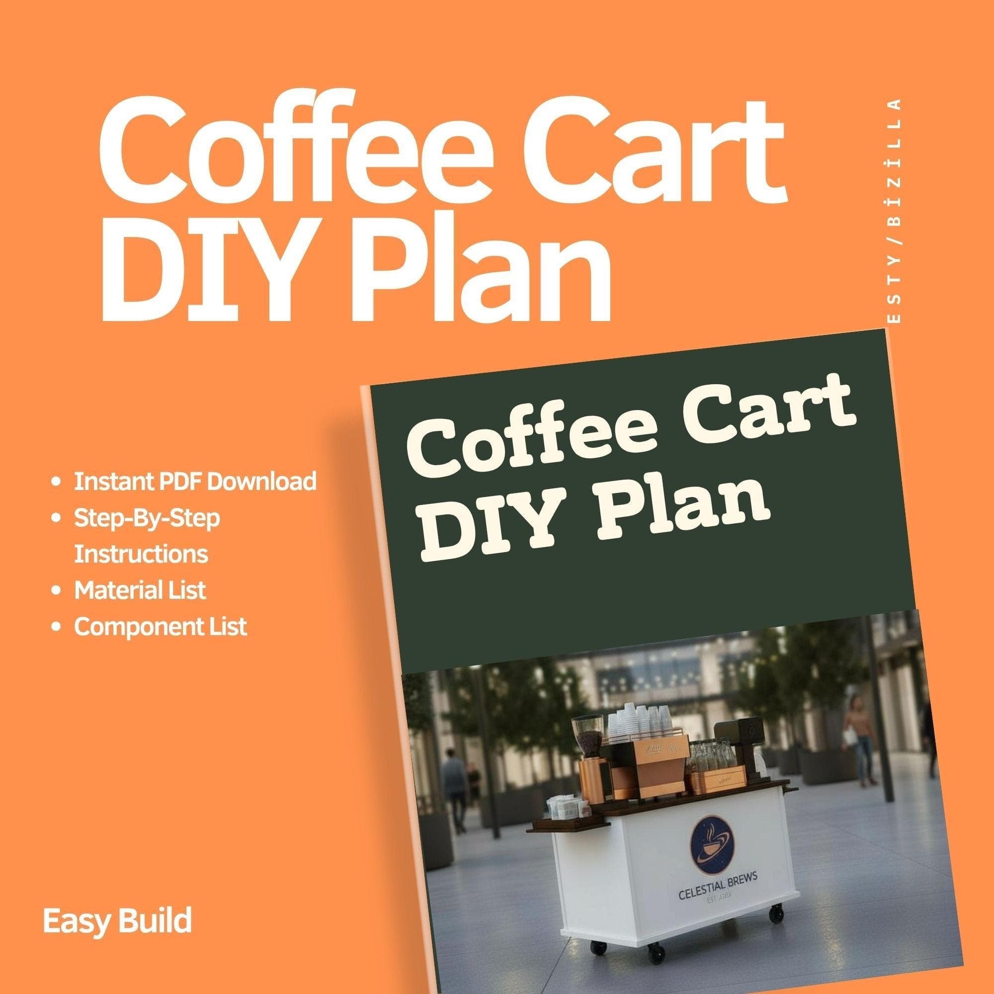 DIY Mobile Bar Cart Plans: Collapsible Vendor Cart (PDF Plan) - view 8