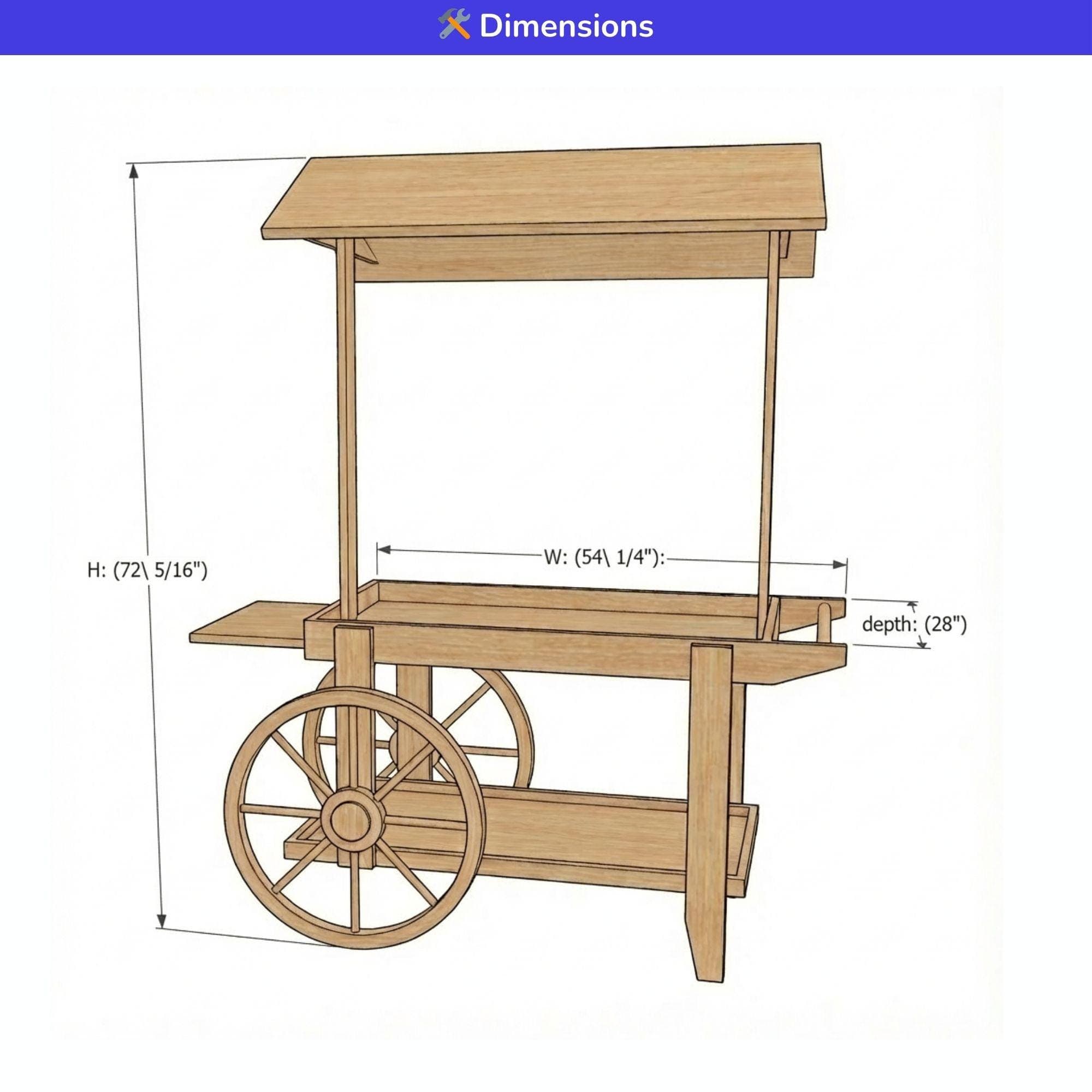 Wooden Market Cart DIY Plans | Collapsible Vendor Stall Blueprint (PDF Download) - view 7