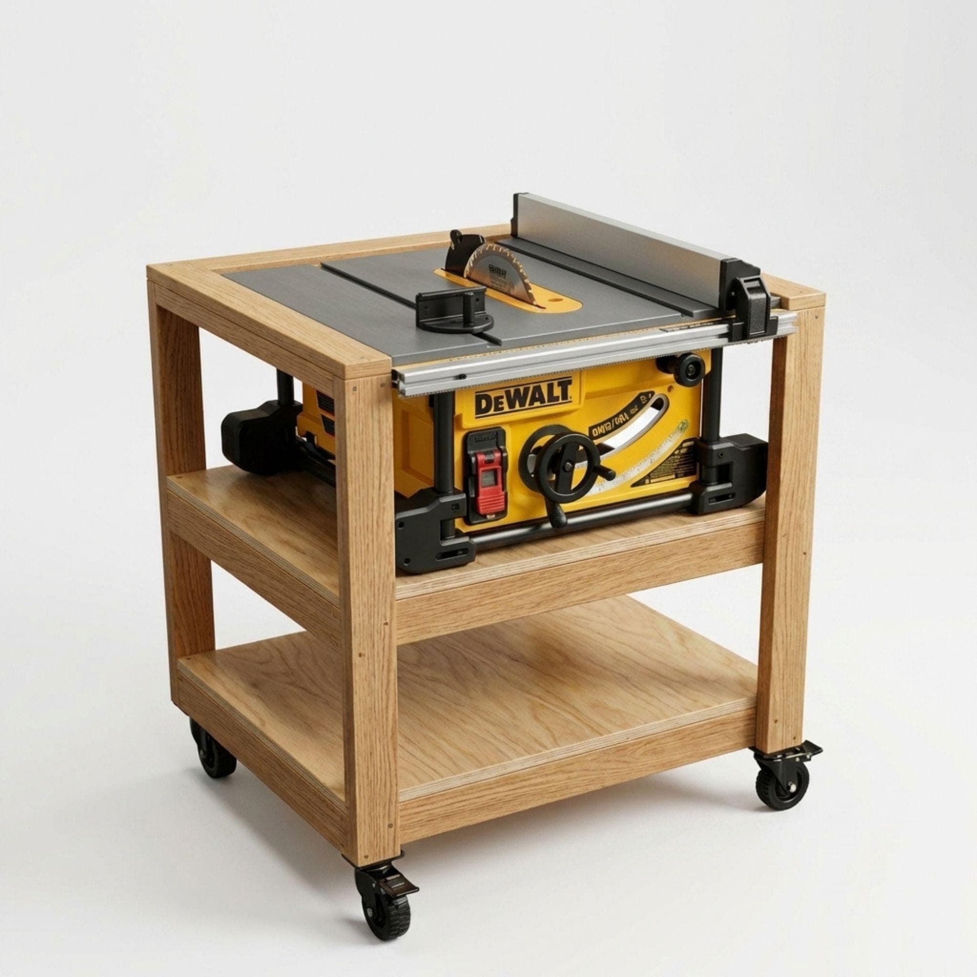 DIY Mobile Table & Miter Saw Station Plans PDF | Rolling Tool Cart Blueprint | Woodworking Shop Workbench | Portable Power Tool Stand
