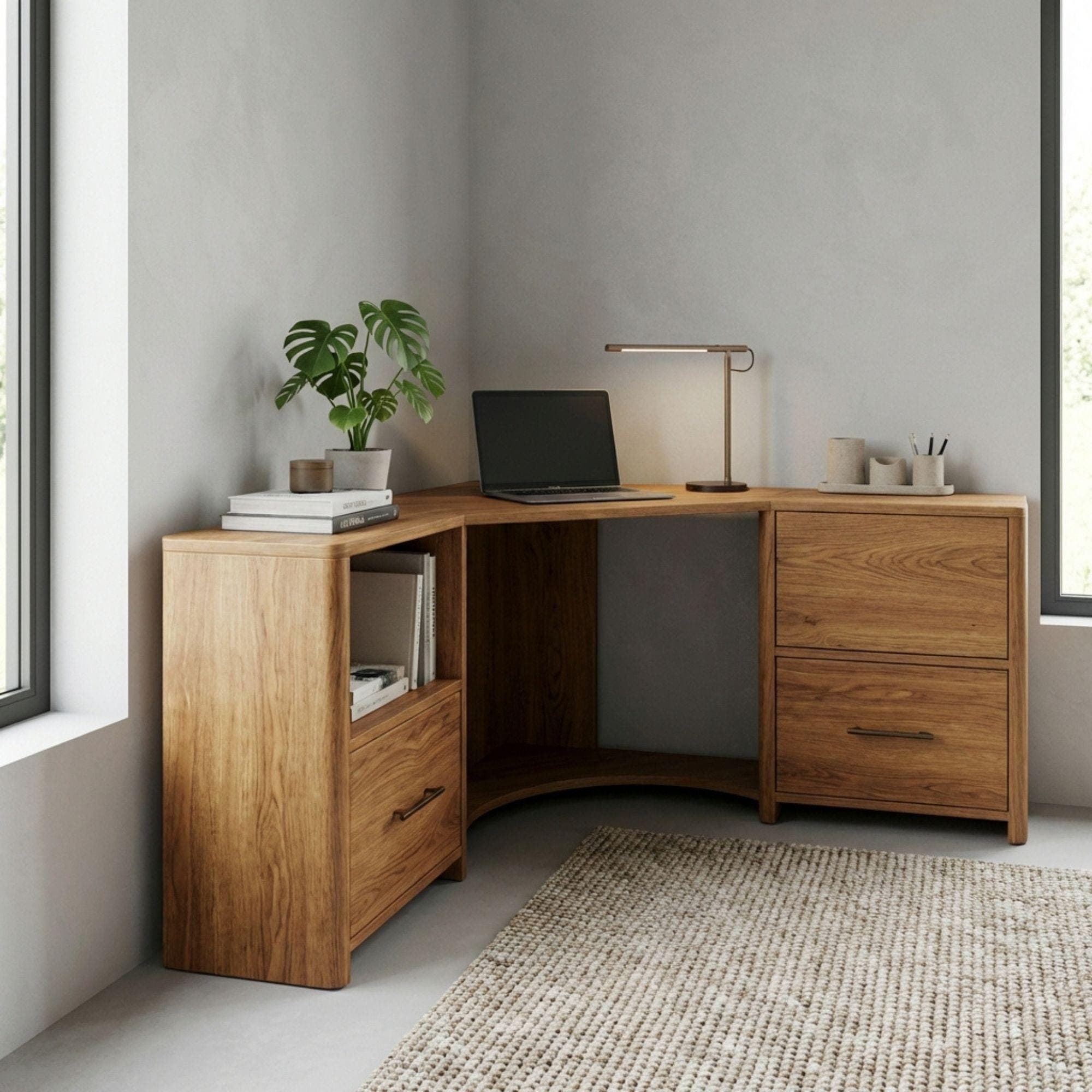 DIY L-Shaped Desk Plans | Corner Computer Build Guide With Drawers (Digital Download) - view 6