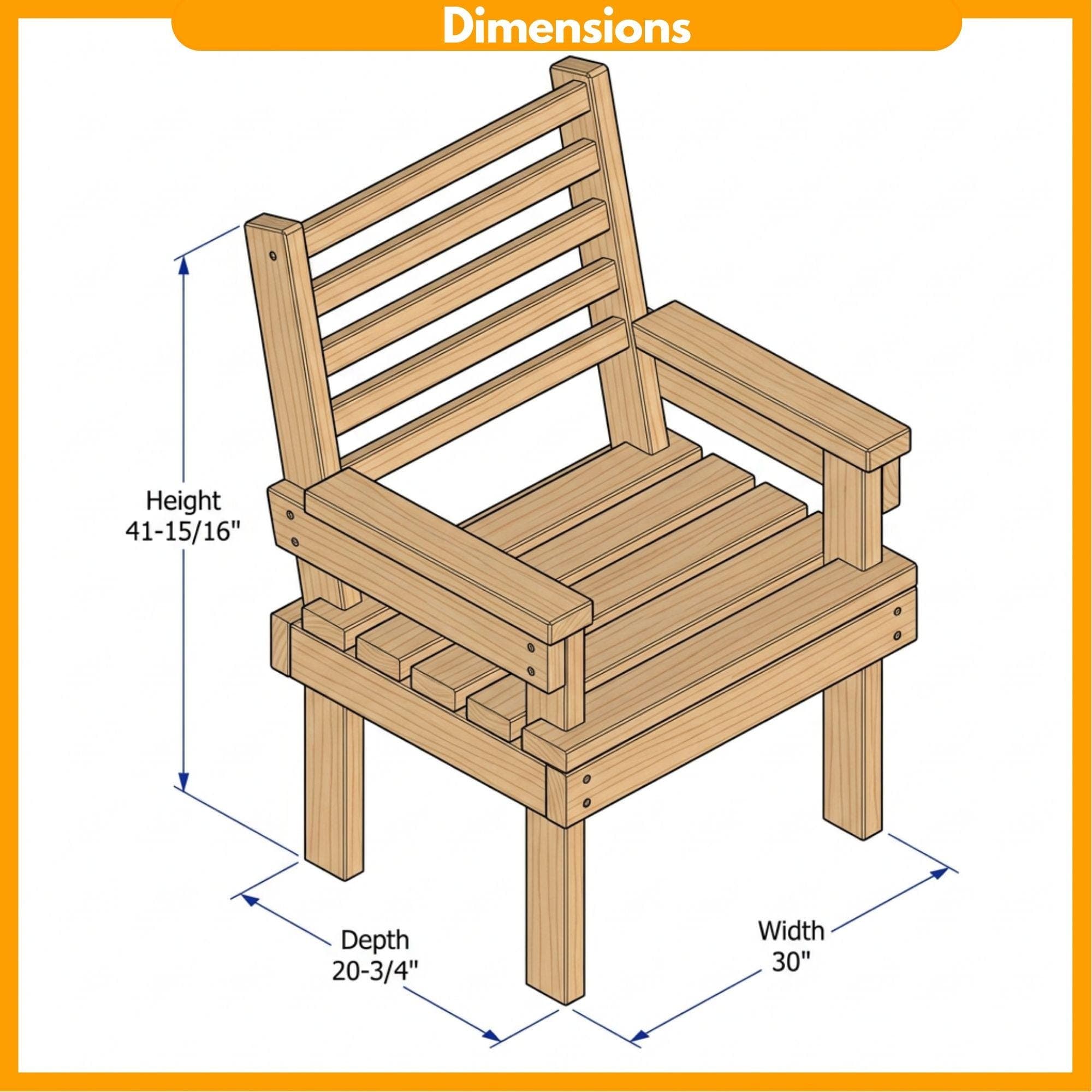 DIY Kids Wooden Chair Plans | Toddler Chair Plans PDF | Child Patio Chair Wood Plans | Wood Chair Template Printable - view 2