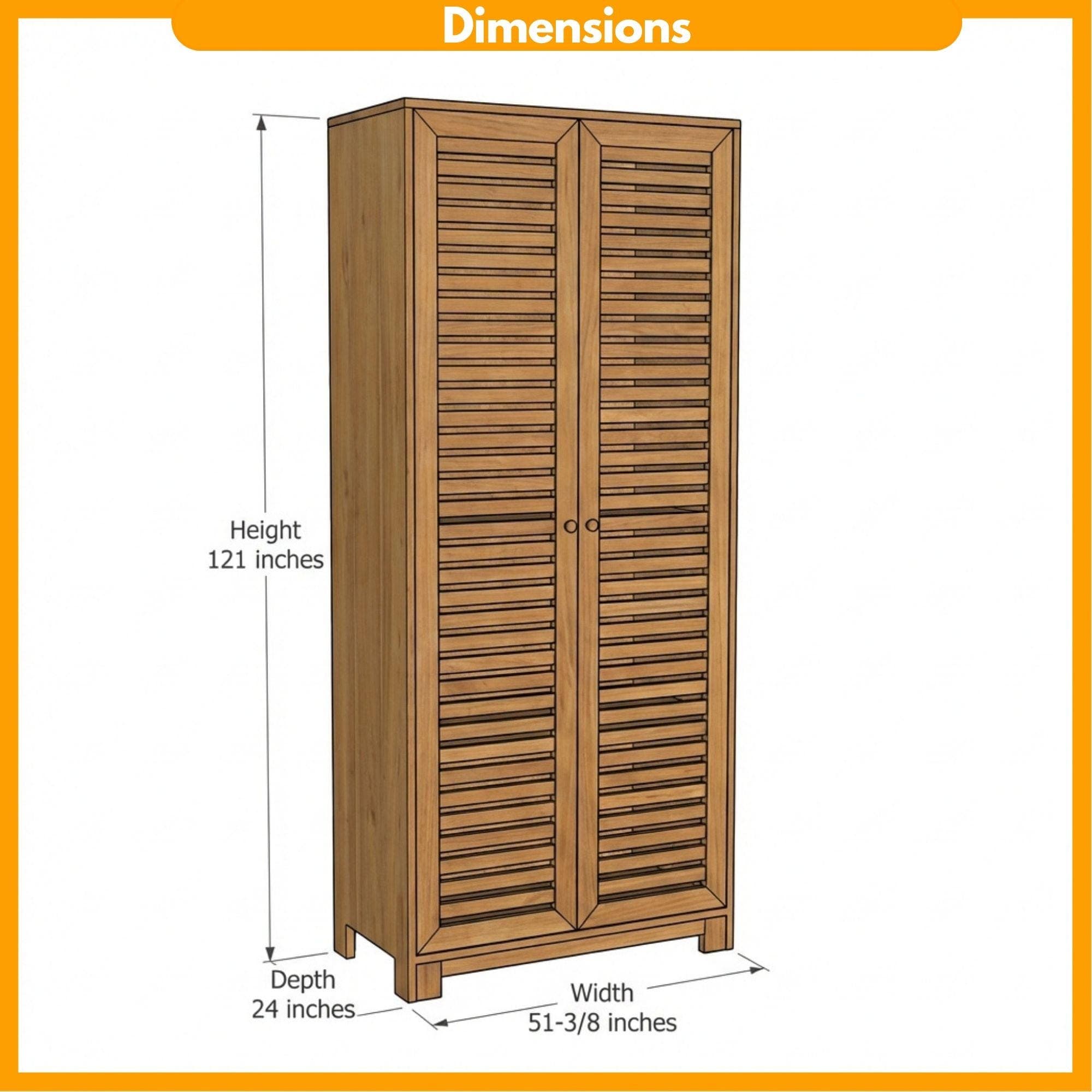 DIY Outdoor Storage Cabinet Plans | Tall Outdoor Shed Blueprint | Garden Tool Closet PDF - view 2