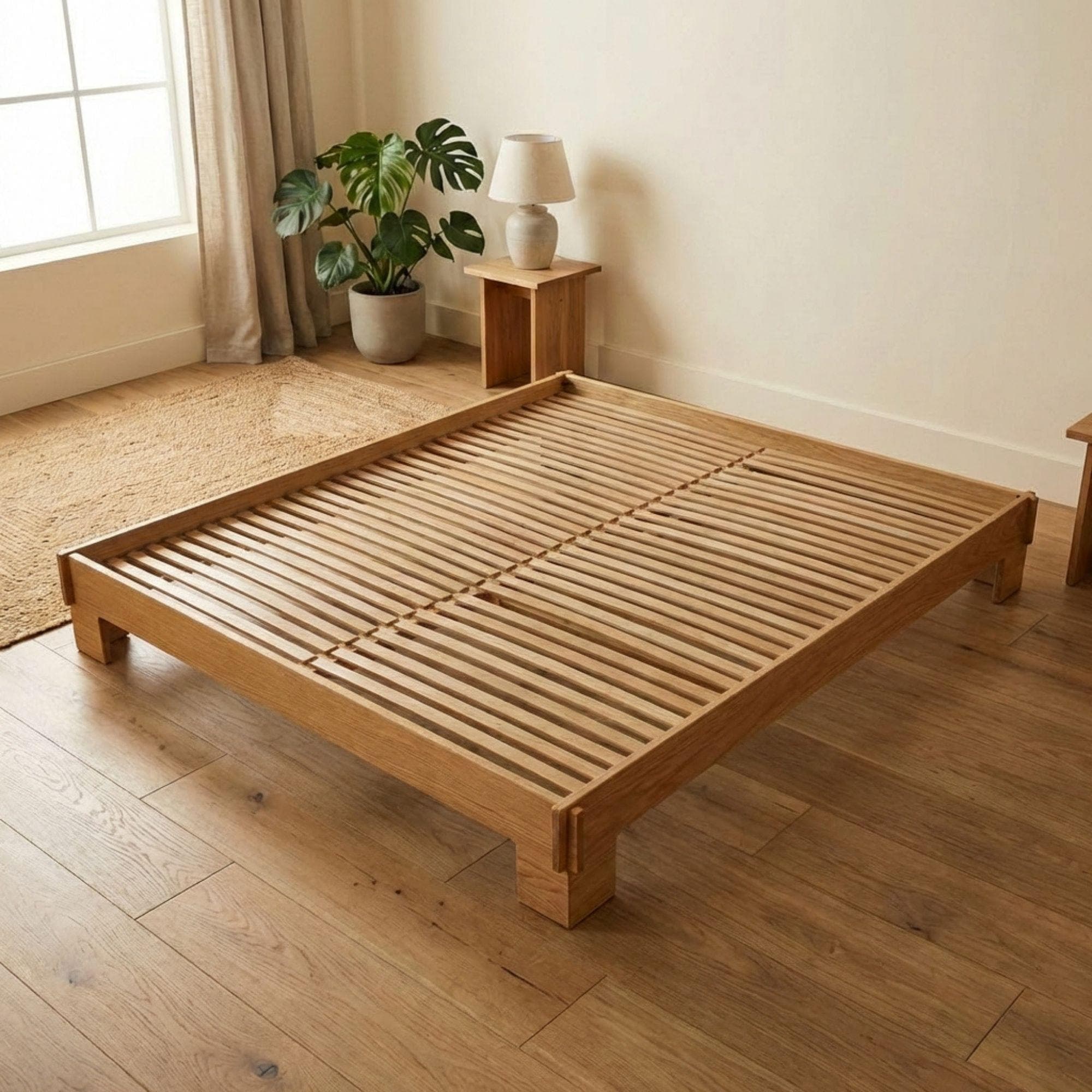 DIY Platform Bed Plans | Wooden Bed Frame Blueprint | Modern Low Profile Bed Design PDF - view 3