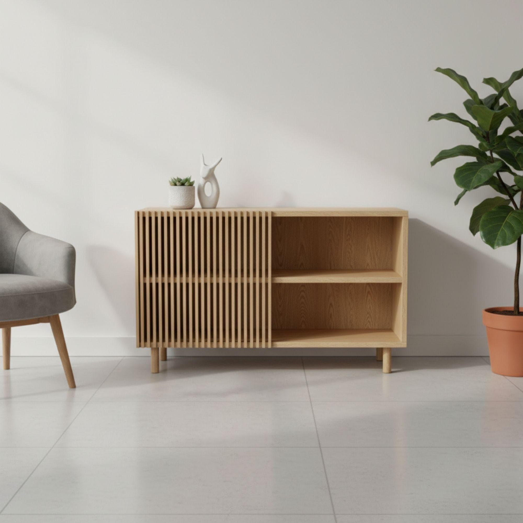 Modern Sideboard Plans | Slatted Door, Mid-Century Legs (Digital Download) - view 4