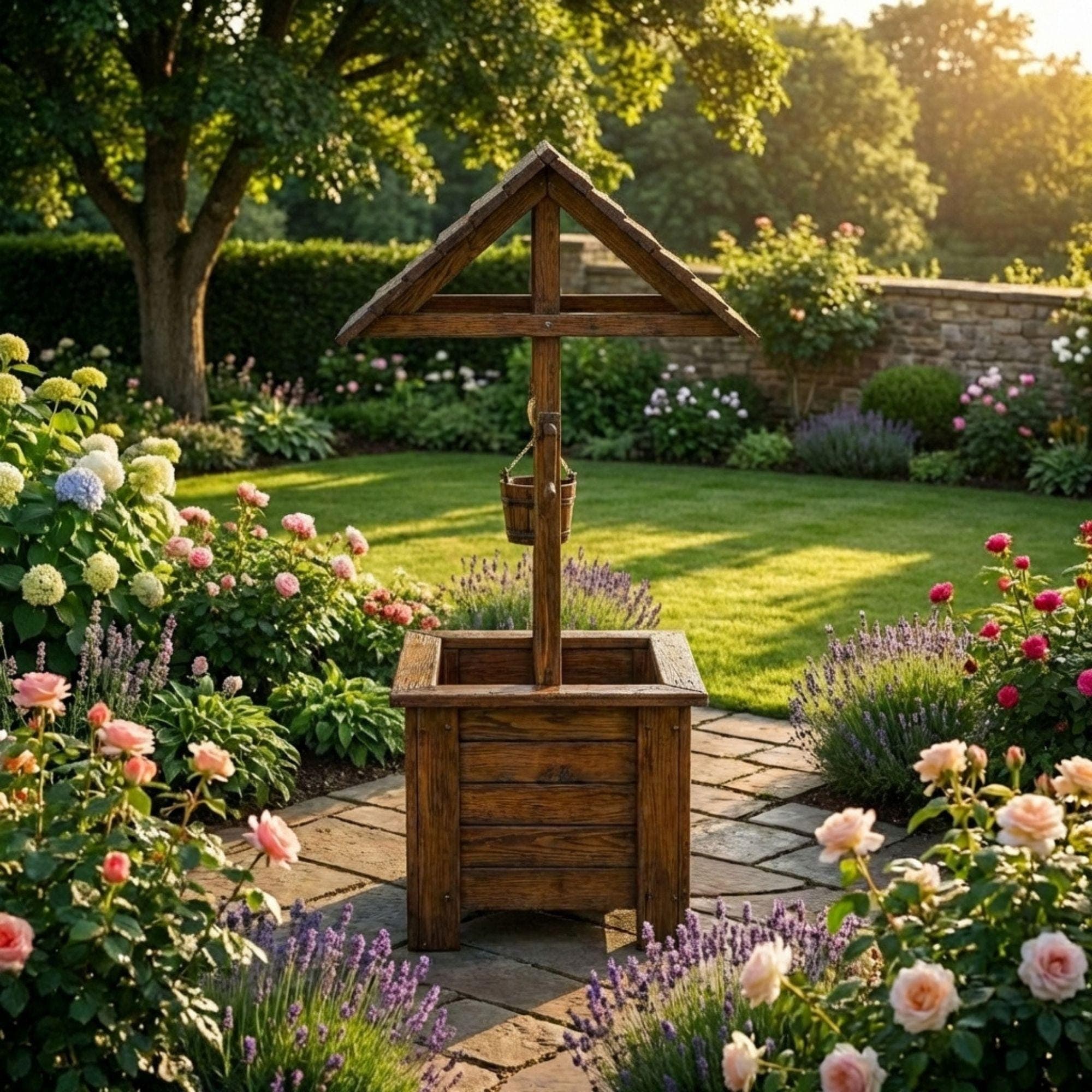 Wooden Wishing Well Plan | DIY Garden Planter, Outdoor Decor (PDF Download) - view 5