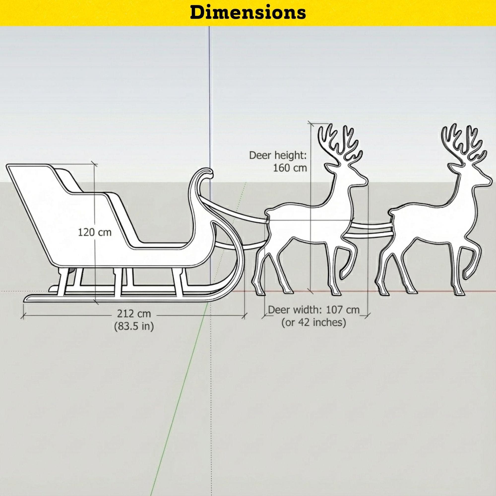 Life-Size Santa Sleigh & Reindeer Plans | 2D Plywood Template for Outdoor Christmas Decor | DIY Silhouette Pattern | PDF Woodworking - view 5