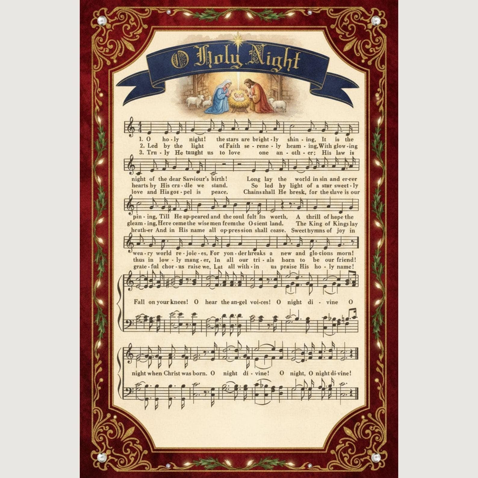Vintage Christmas Carol Sheet Music Prints, Set of 5 (Digital Download) - view 10