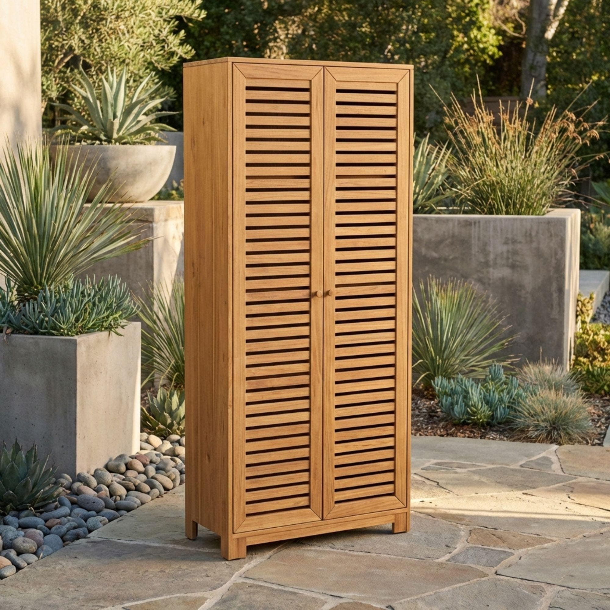 DIY Outdoor Storage Cabinet Plans | Tall Outdoor Shed Blueprint | Garden Tool Closet PDF - view 3