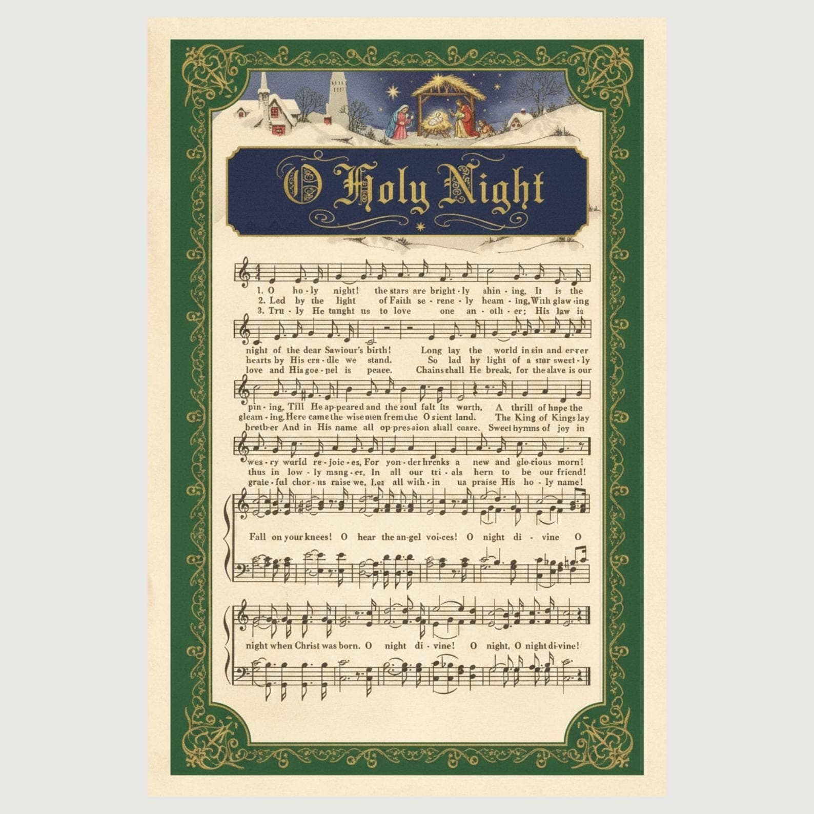 Vintage Christmas Carol Sheet Music Prints, Set of 5 (Digital Download) - view 8