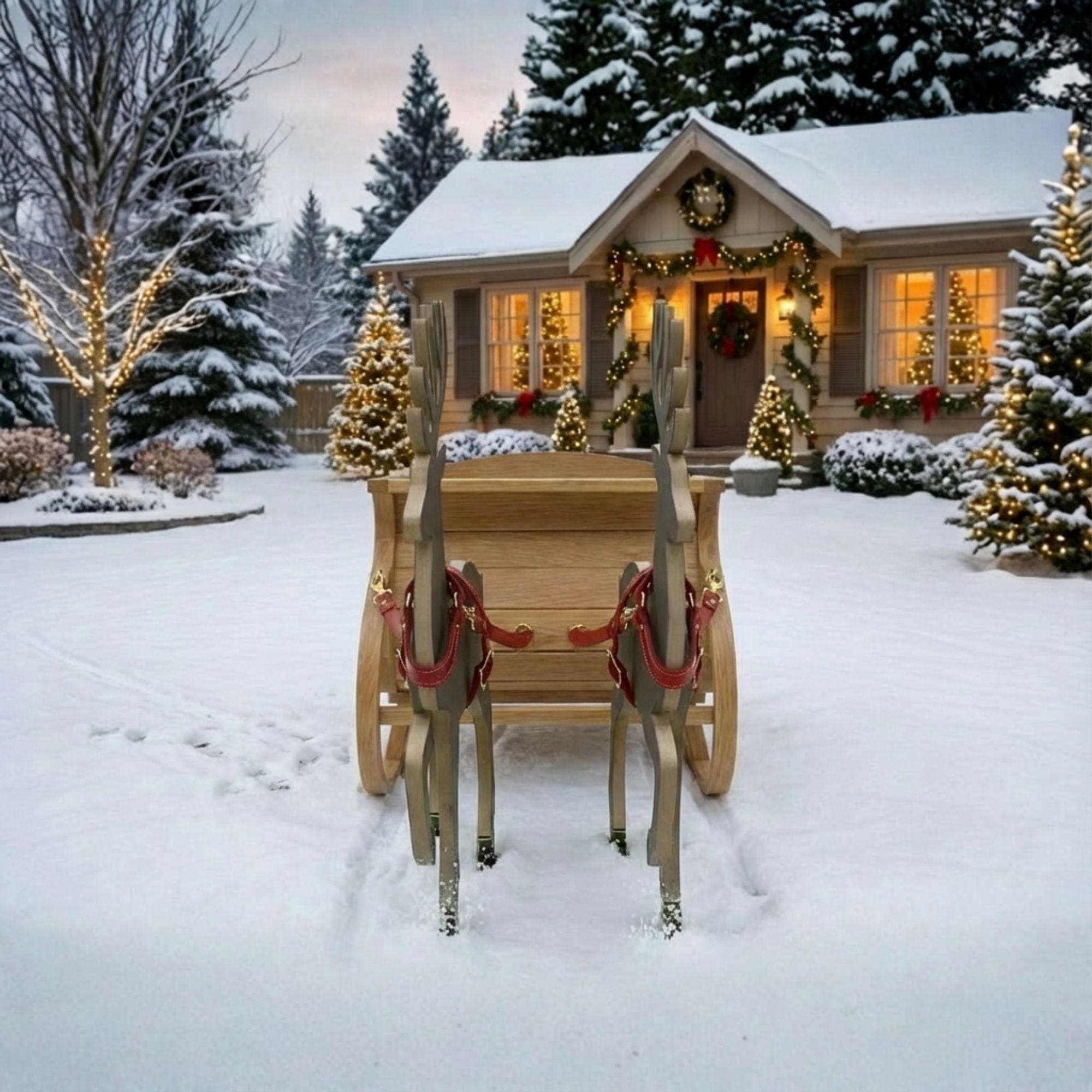 DIY Santa Sleigh & Reindeer Plans | Life-Size Outdoor Christmas Yard Display | Wooden Holiday Decor Blueprint | Digital PDF Pattern - view 7