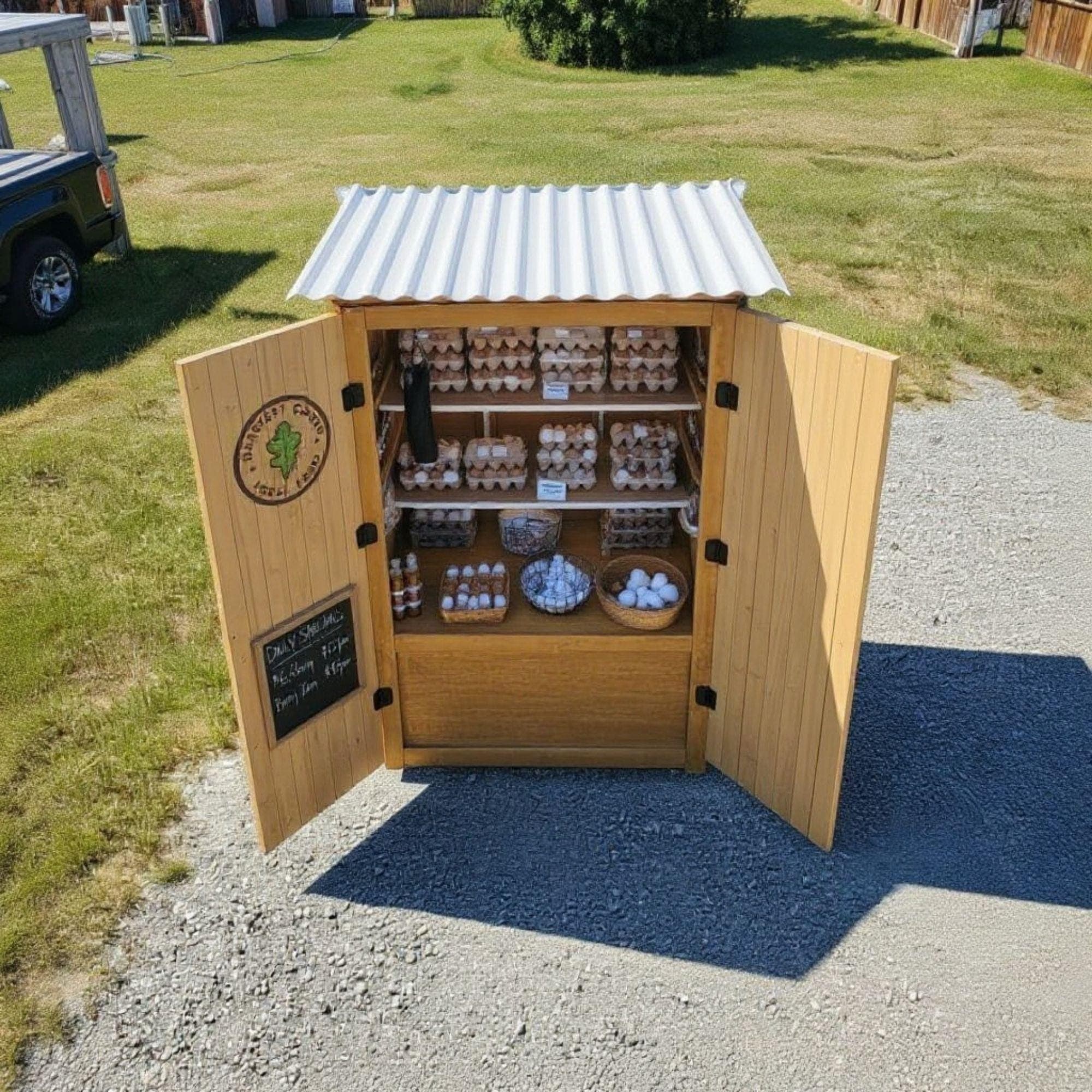 Egg Stand Plans | Roadside Egg Selling Stand Plans | Farmstand Plans | Roadside Plant, Flower, Fruit Stand | Portable Egg, Vegetable Cart - view 3
