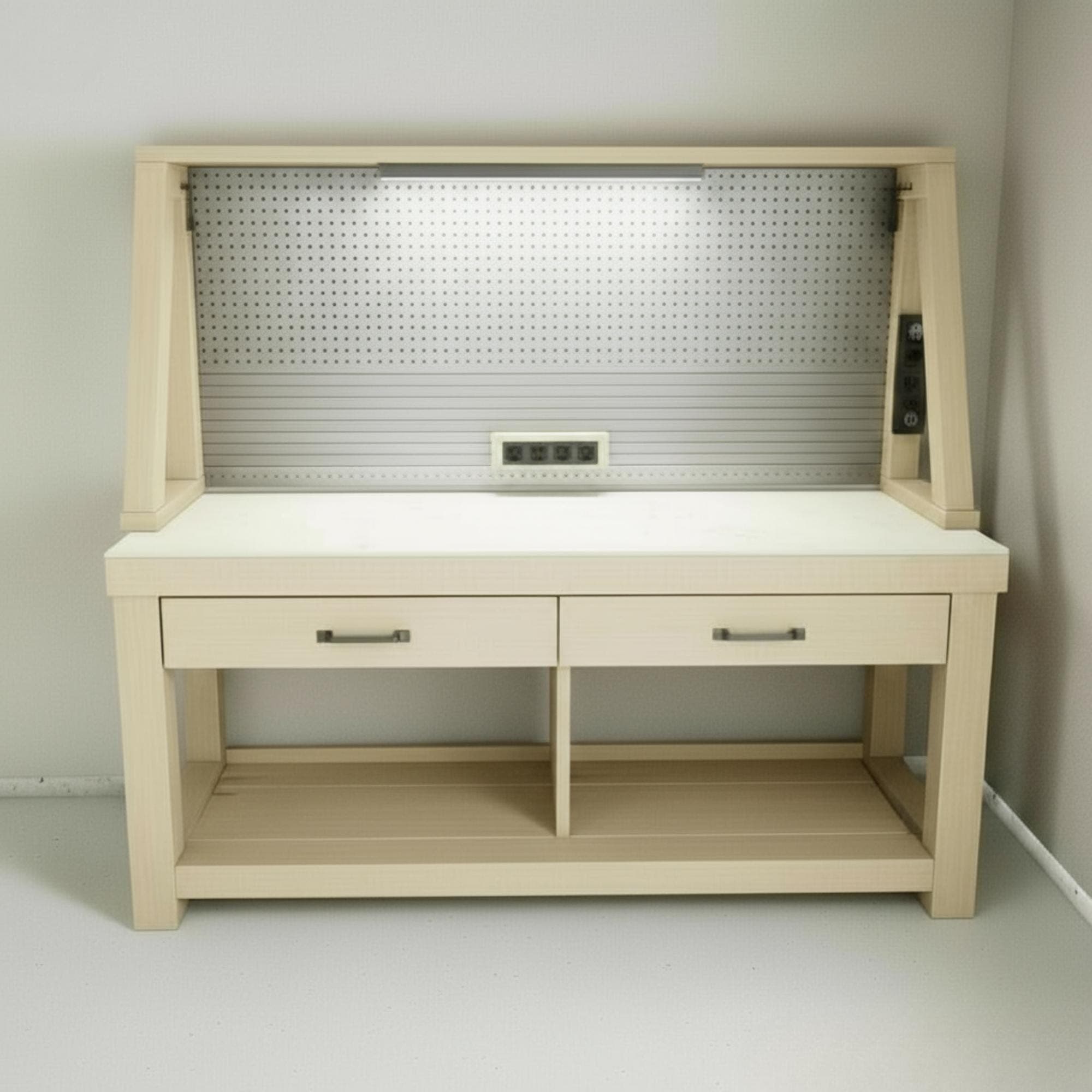 Work Bench With Storage DIY Plan | Garage Workbench and Woodworking Table with Shelves - Custom Stationary Desk Plan - view 4